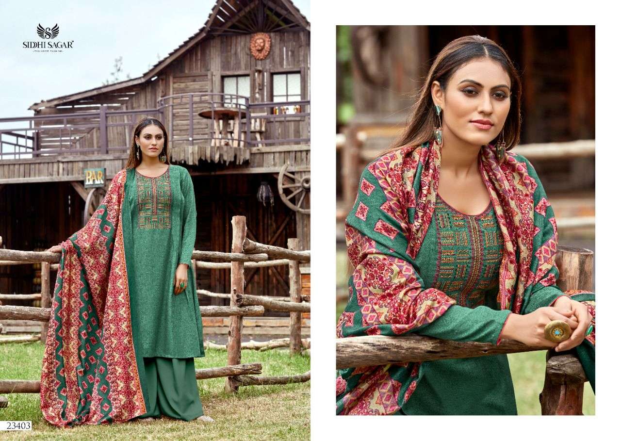 HANSIKA BY SIDDHI SAGAR 23401 TO 23408 SERIES BEAUTIFUL STYLISH SUITS FANCY COLORFUL CASUAL WEAR & ETHNIC WEAR & READY TO WEAR PURE PASHMINA PRINT WITH EMBROIDERED DRESSES AT WHOLESALE PRICE