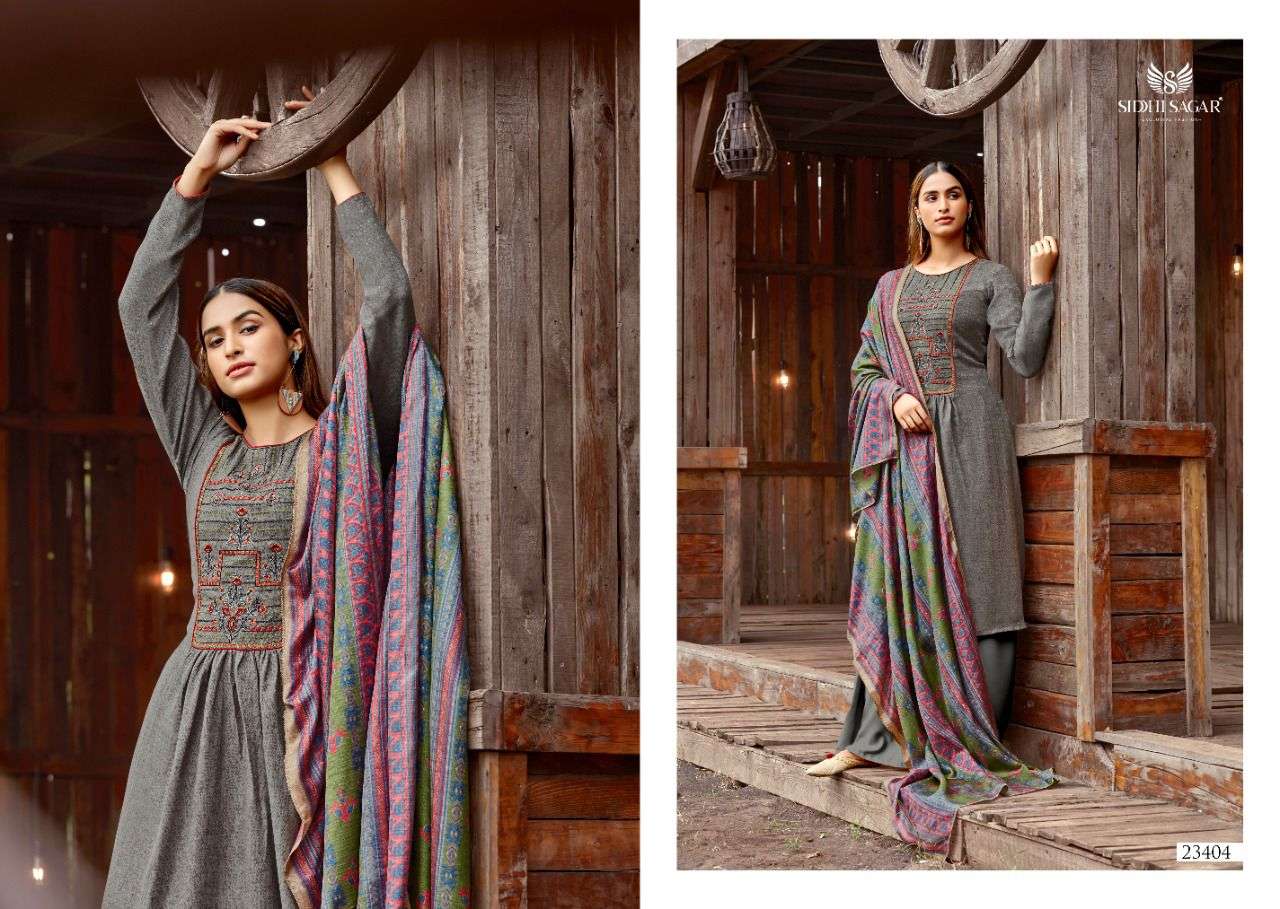 HANSIKA BY SIDDHI SAGAR 23401 TO 23408 SERIES BEAUTIFUL STYLISH SUITS FANCY COLORFUL CASUAL WEAR & ETHNIC WEAR & READY TO WEAR PURE PASHMINA PRINT WITH EMBROIDERED DRESSES AT WHOLESALE PRICE