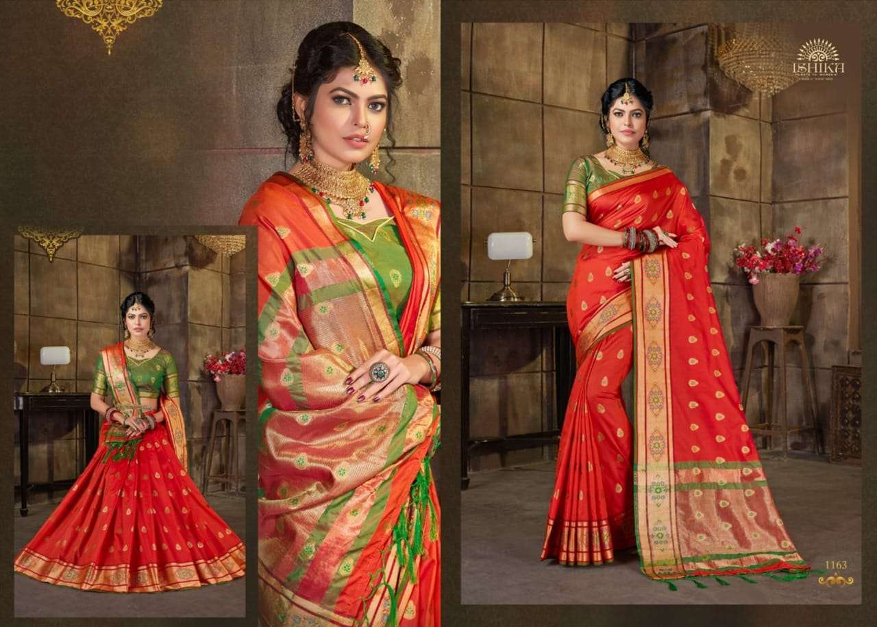 KAILASA SILK VOL-2 BY ISHIKA FASHION 1161 TO 1168 SERIES INDIAN TRADITIONAL WEAR COLLECTION BEAUTIFUL STYLISH FANCY COLORFUL PARTY WEAR & OCCASIONAL WEAR SOFT SILK SAREES AT WHOLESALE PRICE