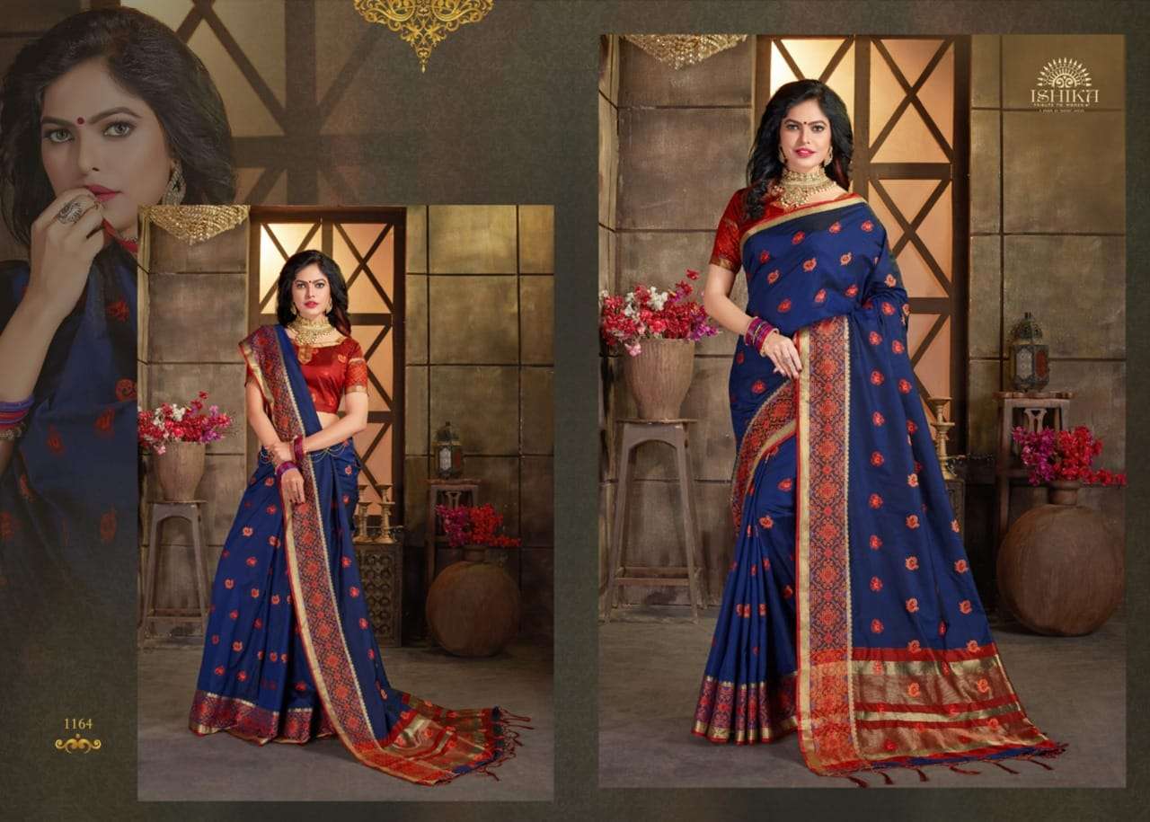 KAILASA SILK VOL-2 BY ISHIKA FASHION 1161 TO 1168 SERIES INDIAN TRADITIONAL WEAR COLLECTION BEAUTIFUL STYLISH FANCY COLORFUL PARTY WEAR & OCCASIONAL WEAR SOFT SILK SAREES AT WHOLESALE PRICE