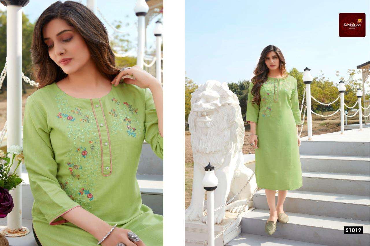 VOGUE BY KRISHRIYAA 51017 TO 51024 SERIES DESIGNER STYLISH FANCY COLORFUL BEAUTIFUL PARTY WEAR & ETHNIC WEAR COLLECTION VISCOSE EMBROIDERY KURTIS AT WHOLESALE PRICE