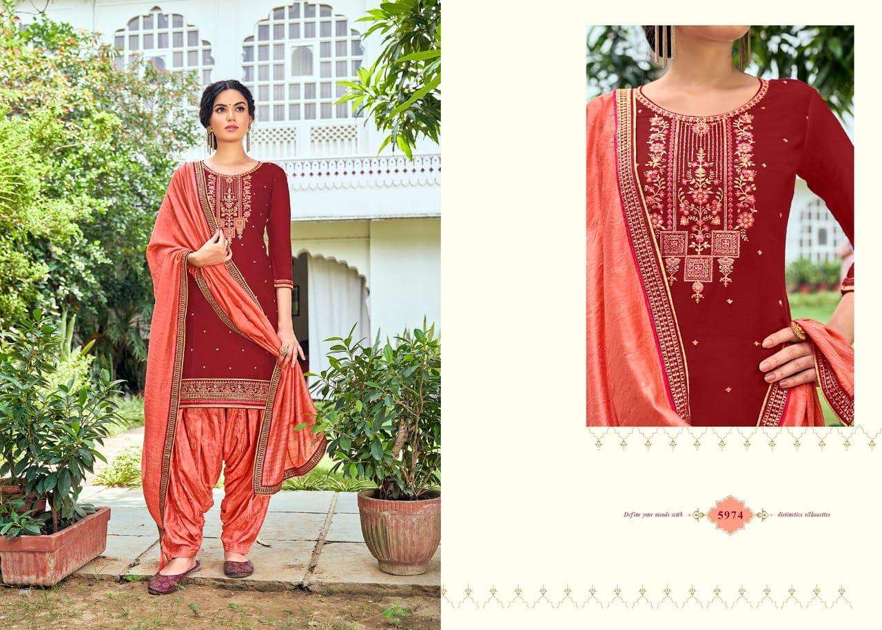 SHANGAR BY PATIYALA HOUSE VOL-21 BY KESSI FABRICS 5971 TO 5978 SERIES BEAUTIFUL COLORFUL STYLISH PRETTY PARTY WEAR CASUAL WEAR OCCASIONAL WEAR JAM SILK WITH EMBROIDERY DRESSES AT WHOLESALE PRICE