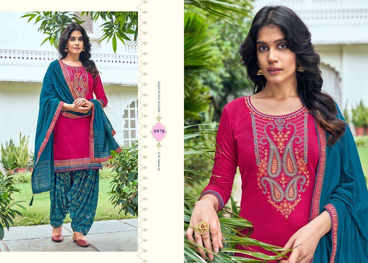 SHANGAR BY PATIYALA HOUSE VOL-21 BY KESSI FABRICS 5971 TO 5978 SERIES BEAUTIFUL COLORFUL STYLISH PRETTY PARTY WEAR CASUAL WEAR OCCASIONAL WEAR JAM SILK WITH EMBROIDERY DRESSES AT WHOLESALE PRICE