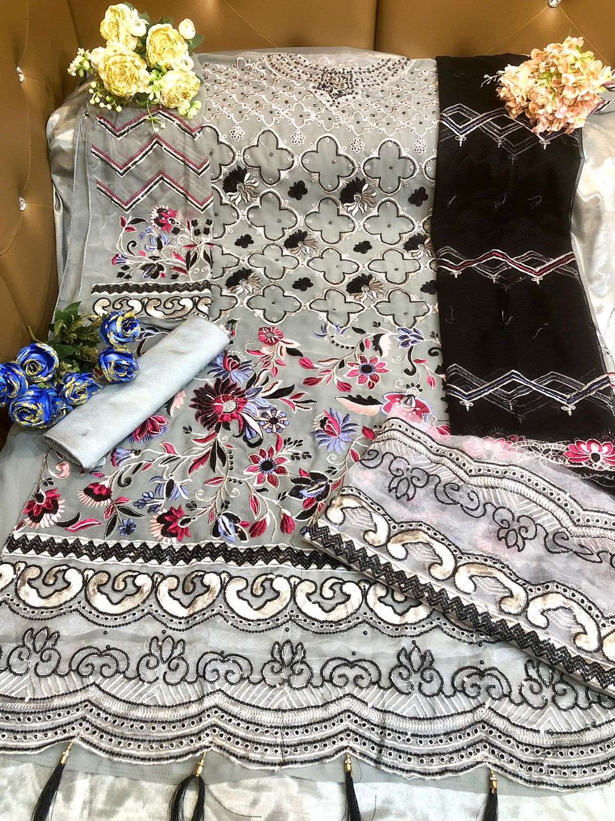 RAMSHA 13 BY ARMANI PAKISTANI SUITS BEAUTIFUL FANCY COLORFUL STYLISH PARTY WEAR & OCCASIONAL WEAR GEORGETTE WITH EMBROIDERY DRESSES AT WHOLESALE PRICE