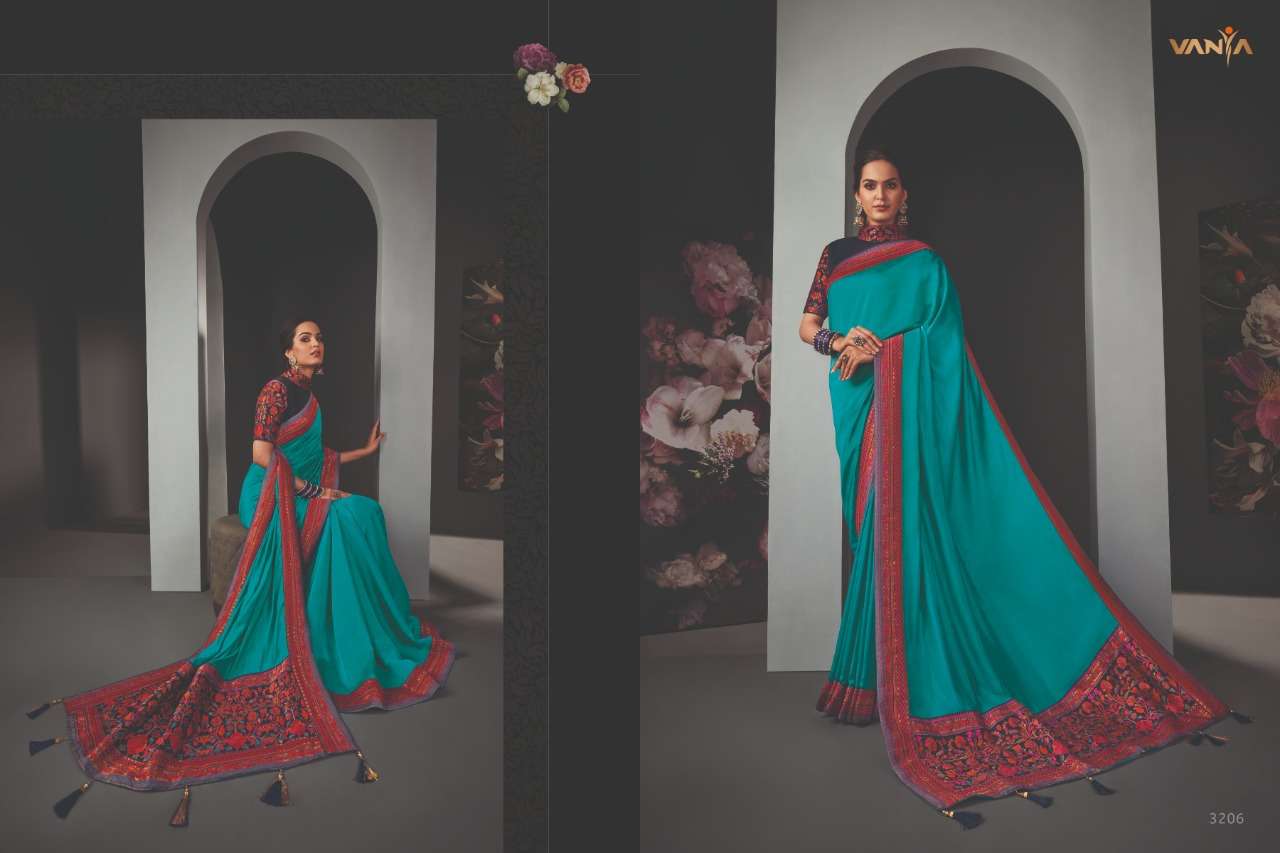 VANYA VOL-22 BY VANYA 3201 TO 3209 SERIES INDIAN TRADITIONAL WEAR COLLECTION BEAUTIFUL STYLISH FANCY COLORFUL PARTY WEAR & OCCASIONAL WEAR SATIN GEORGETTE SAREES AT WHOLESALE PRICE