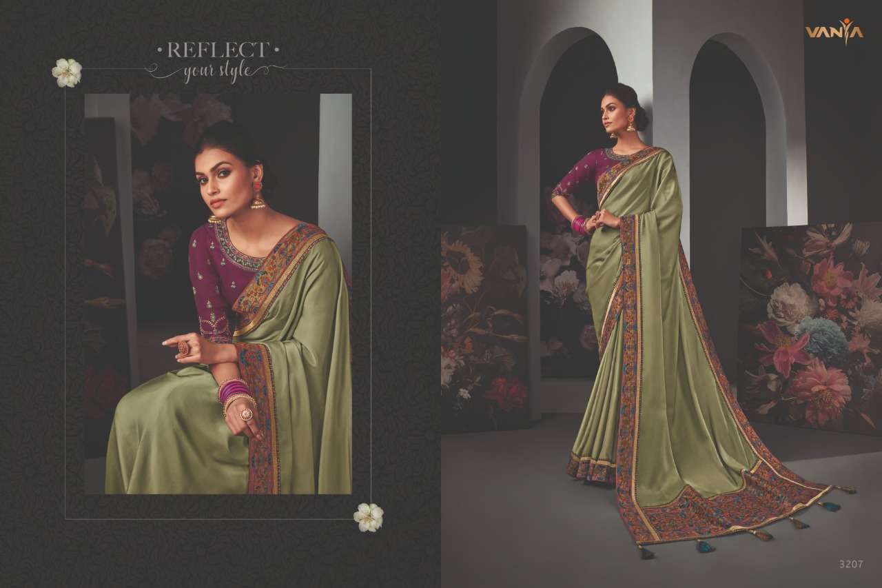 VANYA VOL-22 BY VANYA 3201 TO 3209 SERIES INDIAN TRADITIONAL WEAR COLLECTION BEAUTIFUL STYLISH FANCY COLORFUL PARTY WEAR & OCCASIONAL WEAR SATIN GEORGETTE SAREES AT WHOLESALE PRICE