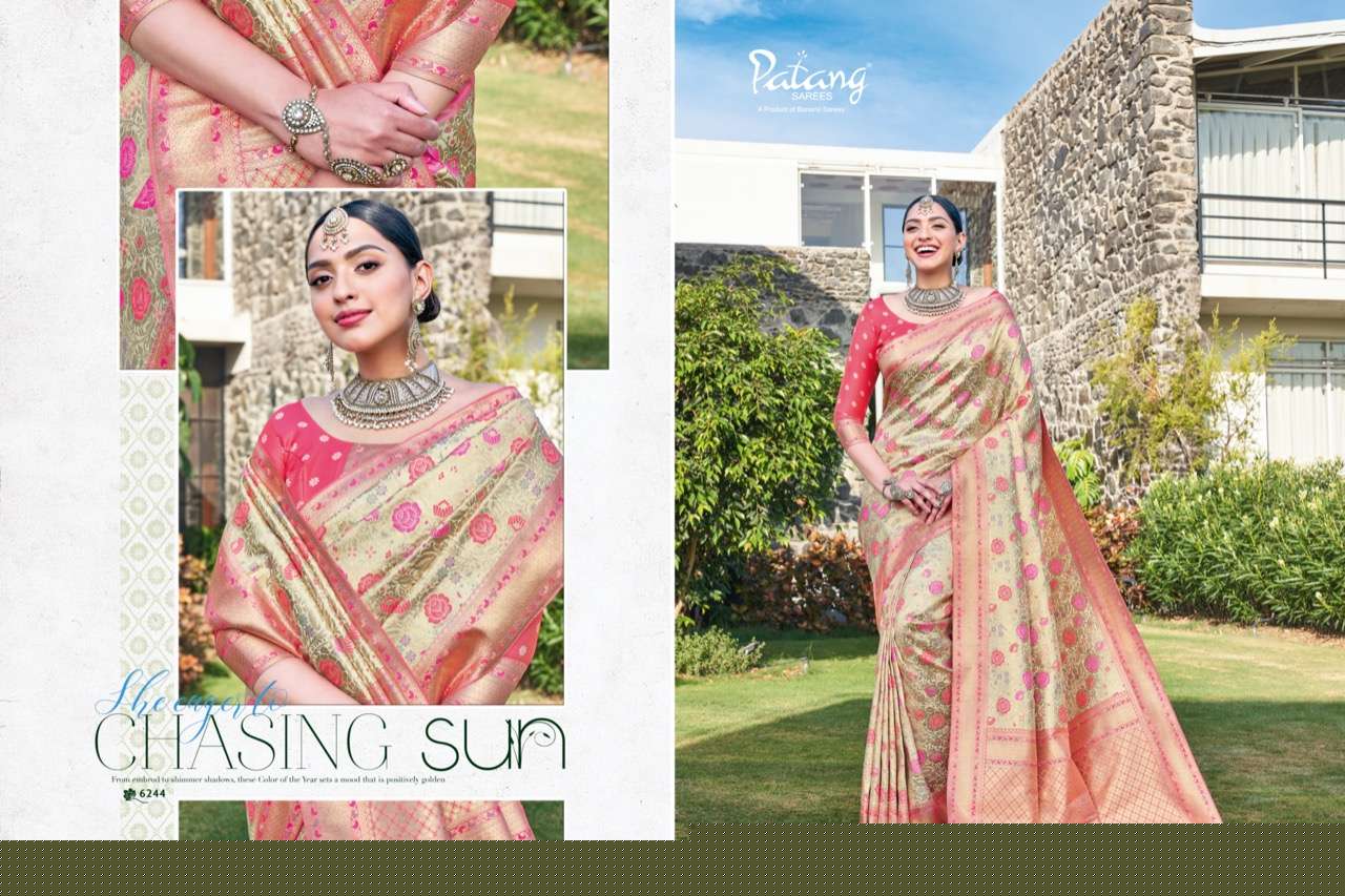 SAYALI BY PATANG SAREES 6241 TO 6248 SERIES INDIAN TRADITIONAL WEAR COLLECTION BEAUTIFUL STYLISH FANCY COLORFUL PARTY WEAR & OCCASIONAL WEAR SILK SAREES AT WHOLESALE PRICE
