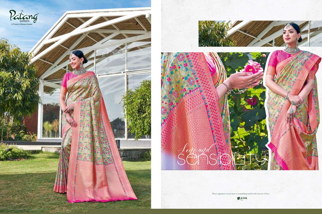 SAYALI BY PATANG SAREES 6241 TO 6248 SERIES INDIAN TRADITIONAL WEAR COLLECTION BEAUTIFUL STYLISH FANCY COLORFUL PARTY WEAR & OCCASIONAL WEAR SILK SAREES AT WHOLESALE PRICE