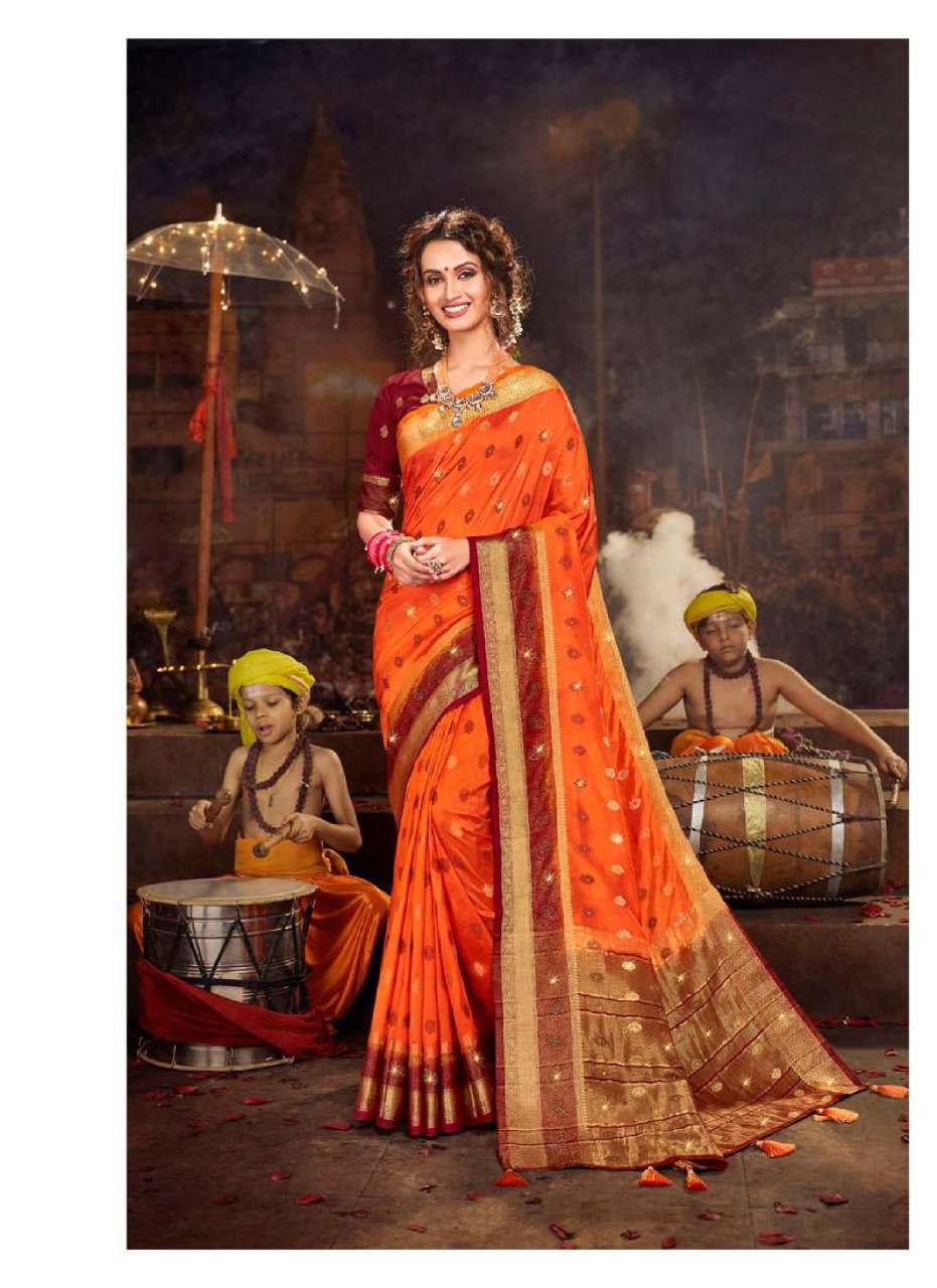 KADAMBARI BY LIFESTYLE SAREES 72601 TO 72606 SERIES INDIAN TRADITIONAL WEAR COLLECTION BEAUTIFUL STYLISH FANCY COLORFUL PARTY WEAR & OCCASIONAL WEAR NYLON SILK SAREES AT WHOLESALE PRICE