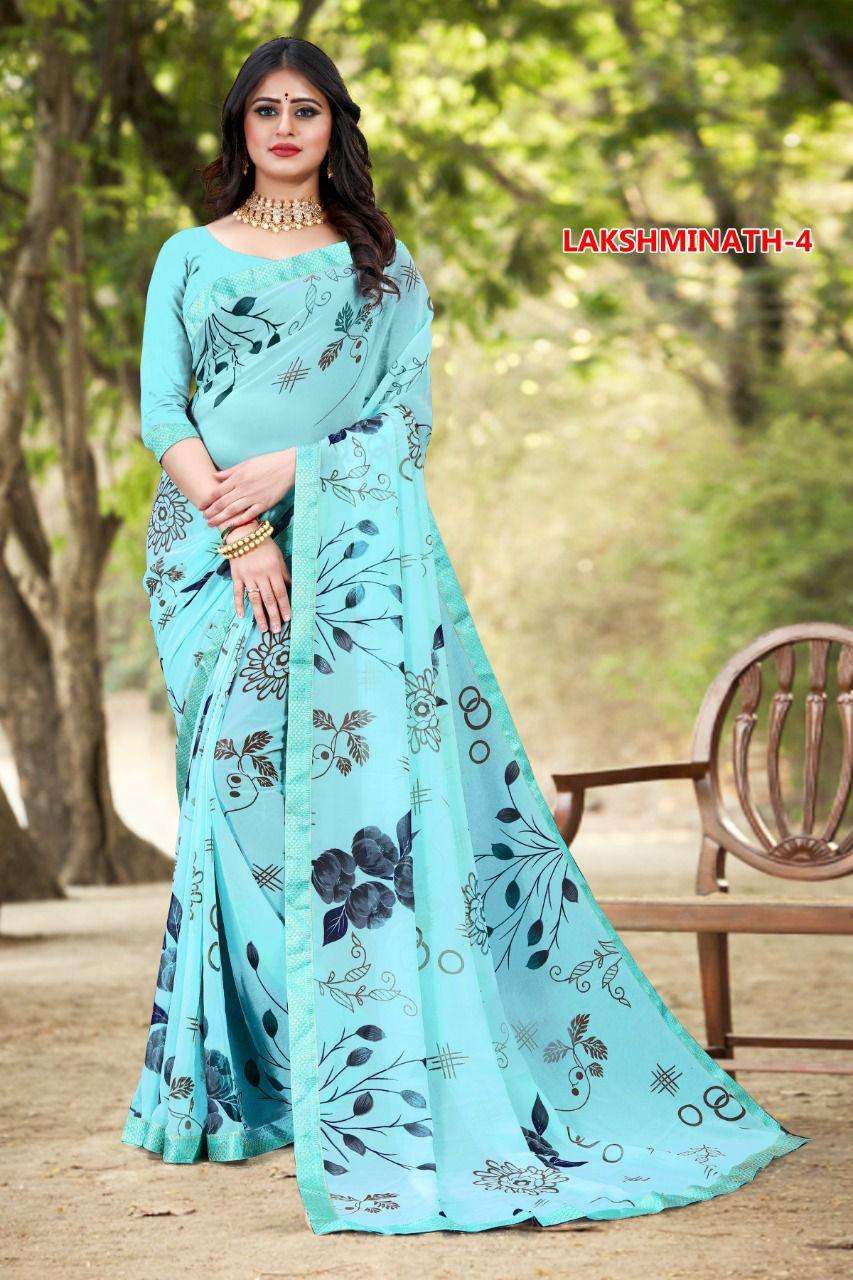 LAKSHMINATH VOL-4 BY INDO VASTRA 401 TO 404 SERIES INDIAN TRADITIONAL WEAR COLLECTION BEAUTIFUL STYLISH FANCY COLORFUL PARTY WEAR & OCCASIONAL WEAR SOFT GEORGETTE SAREES AT WHOLESALE PRICE