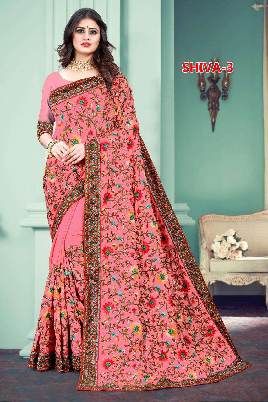 SHIVA VOL-3 BY INDO VASTRA 201 TO 304 SERIES INDIAN TRADITIONAL WEAR COLLECTION BEAUTIFUL STYLISH FANCY COLORFUL PARTY WEAR & OCCASIONAL WEAR DOLA SILK EMBROIDERED SAREES AT WHOLESALE PRICE