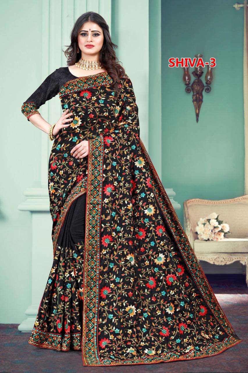 SHIVA VOL-3 BY INDO VASTRA 201 TO 304 SERIES INDIAN TRADITIONAL WEAR COLLECTION BEAUTIFUL STYLISH FANCY COLORFUL PARTY WEAR & OCCASIONAL WEAR DOLA SILK EMBROIDERED SAREES AT WHOLESALE PRICE
