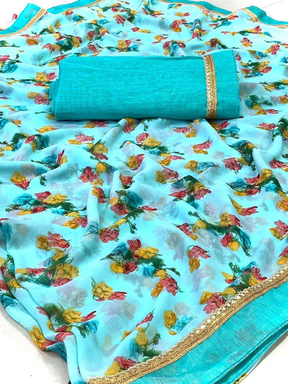 SARASWATI VOL-7 BY VAIRAGEE 701 TO 710 SERIES INDIAN TRADITIONAL WEAR COLLECTION BEAUTIFUL STYLISH FANCY COLORFUL PARTY WEAR & OCCASIONAL WEAR SOFT GEORGETTE SAREES AT WHOLESALE PRICE