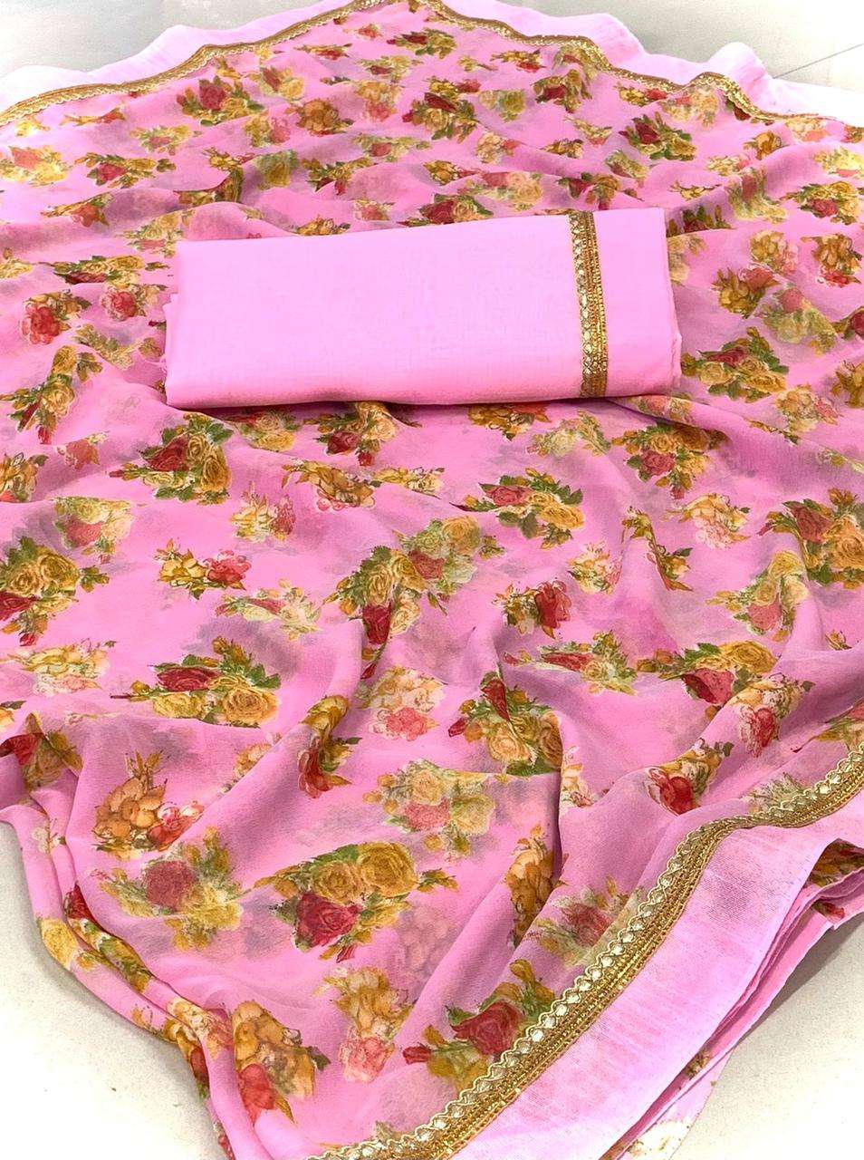 SARASWATI VOL-7 BY VAIRAGEE 701 TO 710 SERIES INDIAN TRADITIONAL WEAR COLLECTION BEAUTIFUL STYLISH FANCY COLORFUL PARTY WEAR & OCCASIONAL WEAR SOFT GEORGETTE SAREES AT WHOLESALE PRICE
