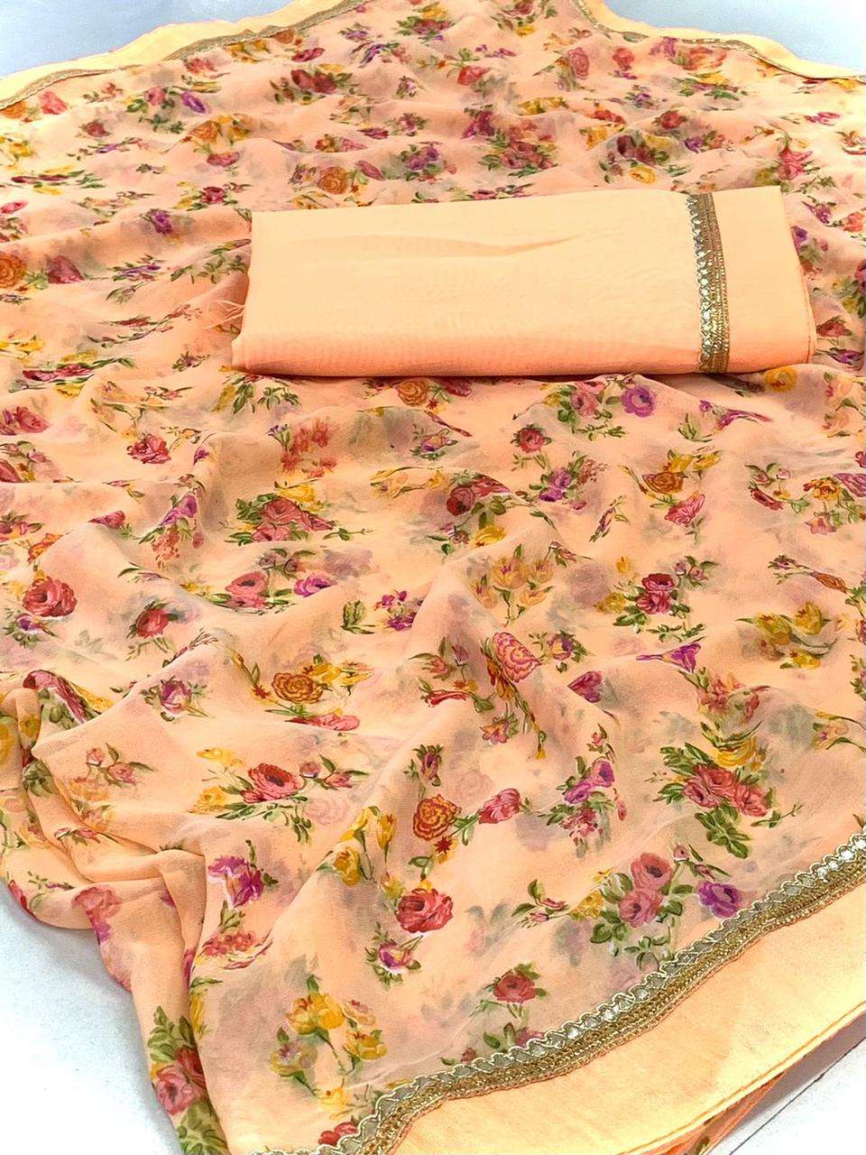 SARASWATI VOL-7 BY VAIRAGEE 701 TO 710 SERIES INDIAN TRADITIONAL WEAR COLLECTION BEAUTIFUL STYLISH FANCY COLORFUL PARTY WEAR & OCCASIONAL WEAR SOFT GEORGETTE SAREES AT WHOLESALE PRICE