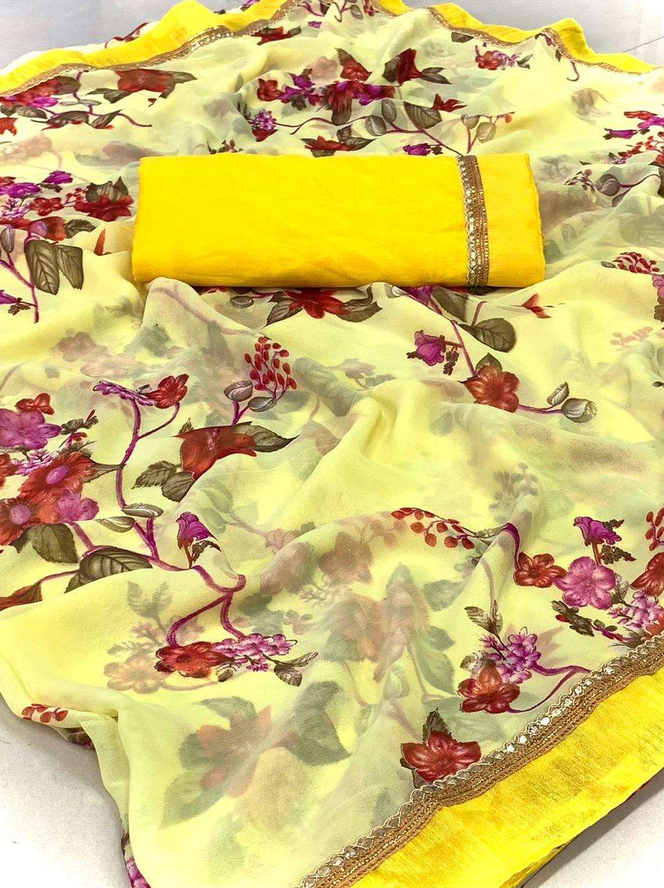 SARASWATI VOL-7 BY VAIRAGEE 701 TO 710 SERIES INDIAN TRADITIONAL WEAR COLLECTION BEAUTIFUL STYLISH FANCY COLORFUL PARTY WEAR & OCCASIONAL WEAR SOFT GEORGETTE SAREES AT WHOLESALE PRICE