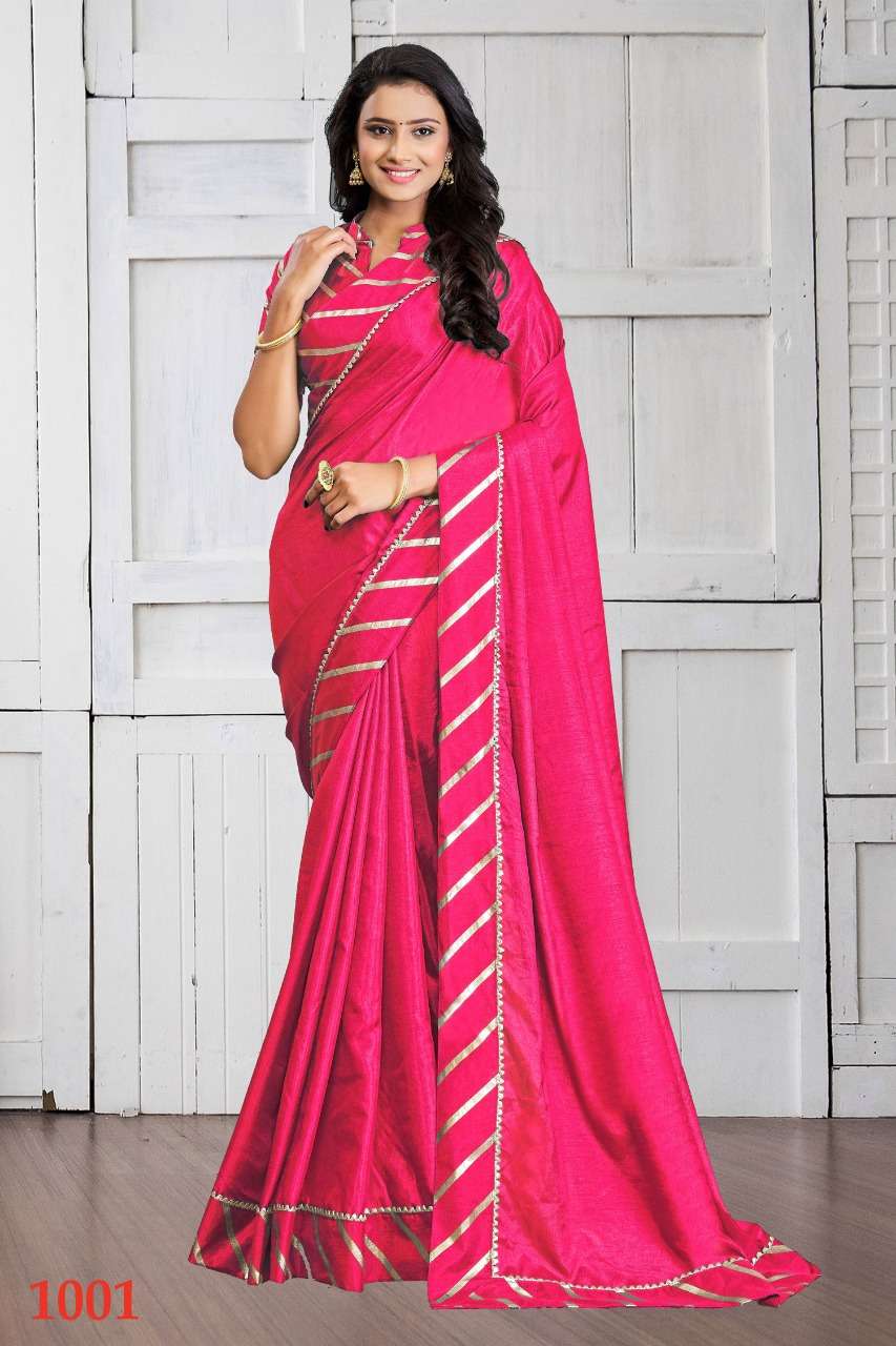 SITARA VOL-1 BY INDO VASTRA 1001 TO 1006 SERIES INDIAN TRADITIONAL WEAR COLLECTION BEAUTIFUL STYLISH FANCY COLORFUL PARTY WEAR & OCCASIONAL WEAR SILK COTTON SAREES AT WHOLESALE PRICE