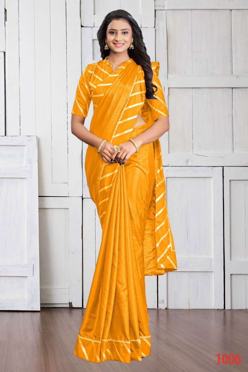 SITARA VOL-1 BY INDO VASTRA 1001 TO 1006 SERIES INDIAN TRADITIONAL WEAR COLLECTION BEAUTIFUL STYLISH FANCY COLORFUL PARTY WEAR & OCCASIONAL WEAR SILK COTTON SAREES AT WHOLESALE PRICE