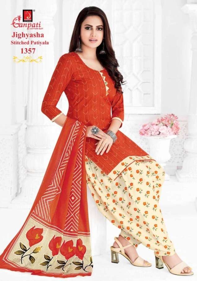 JIGHYASHA HITS BY GANPATI BEAUTIFUL SUITS STYLISH FANCY COLORFUL CASUAL WEAR & ETHNIC WEAR PURE COTTON PRINT DRESSES AT WHOLESALE PRICE
