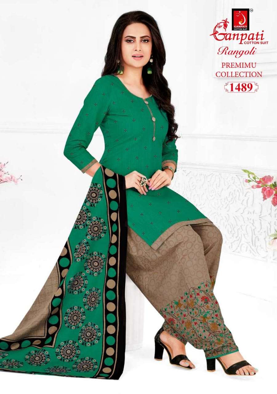 RANGOLI PREMIUM COLLECTION BY GANPATI COTTON SUIT 1481 TO 1504 SERIES BEAUTIFUL SUITS STYLISH FANCY COLORFUL CASUAL WEAR & ETHNIC WEAR COTTON DRESSES AT WHOLESALE PRICE