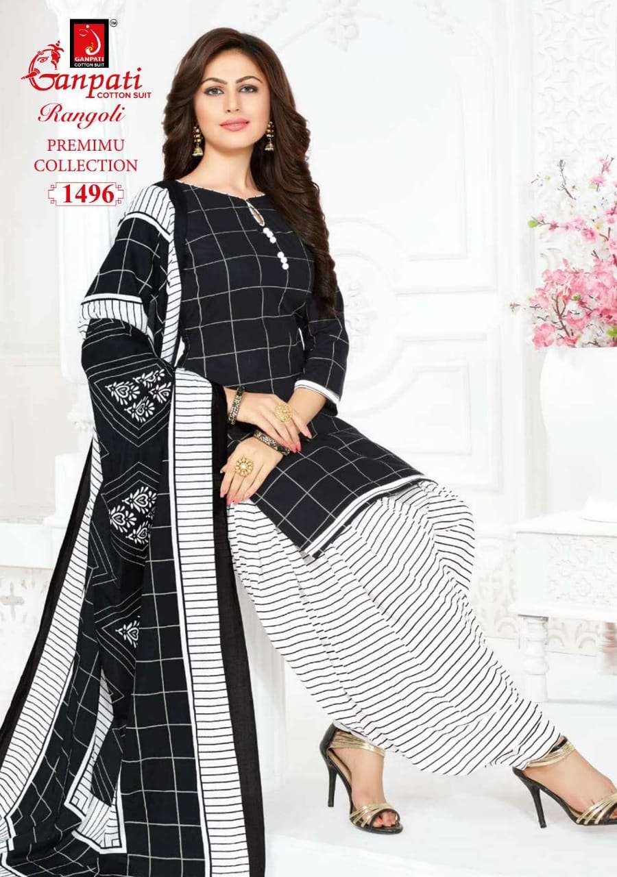 RANGOLI PREMIUM COLLECTION BY GANPATI COTTON SUIT 1481 TO 1504 SERIES BEAUTIFUL SUITS STYLISH FANCY COLORFUL CASUAL WEAR & ETHNIC WEAR COTTON DRESSES AT WHOLESALE PRICE