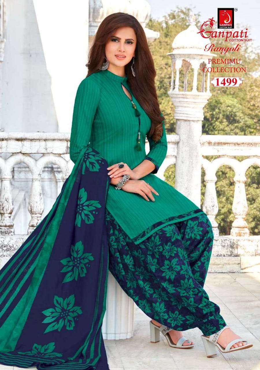 RANGOLI PREMIUM COLLECTION BY GANPATI COTTON SUIT 1481 TO 1504 SERIES BEAUTIFUL SUITS STYLISH FANCY COLORFUL CASUAL WEAR & ETHNIC WEAR COTTON DRESSES AT WHOLESALE PRICE