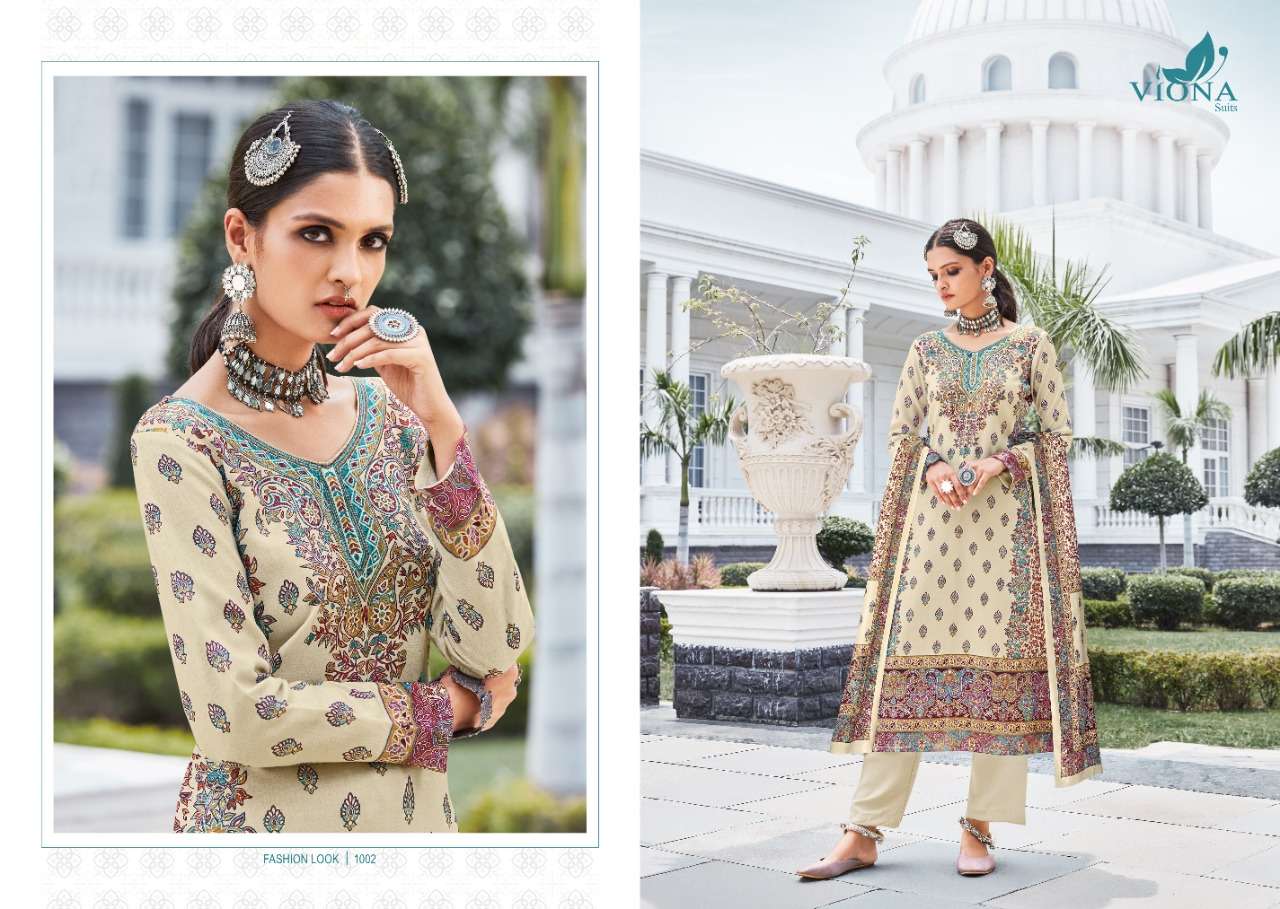 AZMI BY VIONA SUITS 1001 TO 1008 SERIES BEAUTIFUL SUITS COLORFUL STYLISH FANCY CASUAL WEAR & ETHNIC WEAR HEAVY PASHMINA DIGITAL PRINT DRESSES AT WHOLESALE PRICE