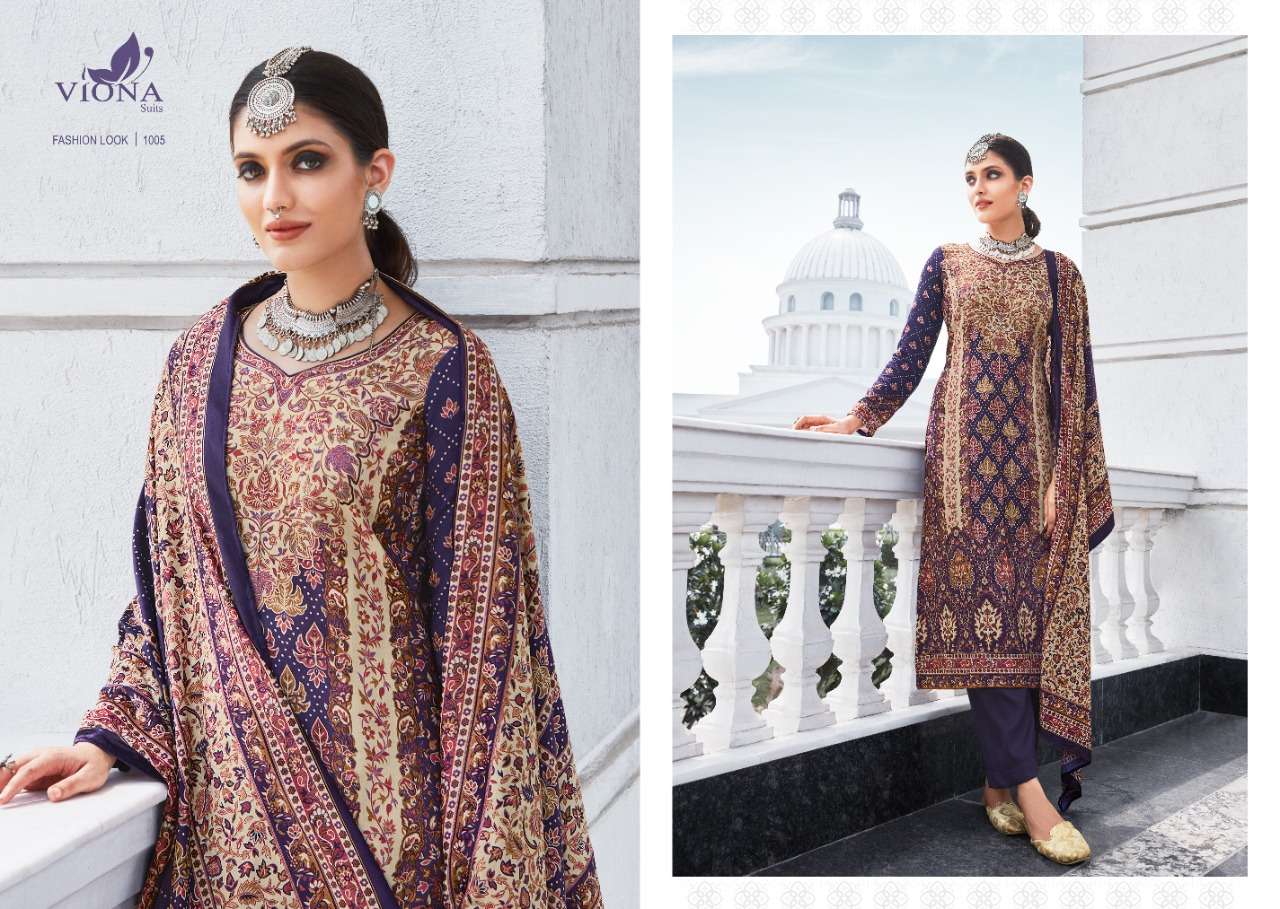 AZMI BY VIONA SUITS 1001 TO 1008 SERIES BEAUTIFUL SUITS COLORFUL STYLISH FANCY CASUAL WEAR & ETHNIC WEAR HEAVY PASHMINA DIGITAL PRINT DRESSES AT WHOLESALE PRICE