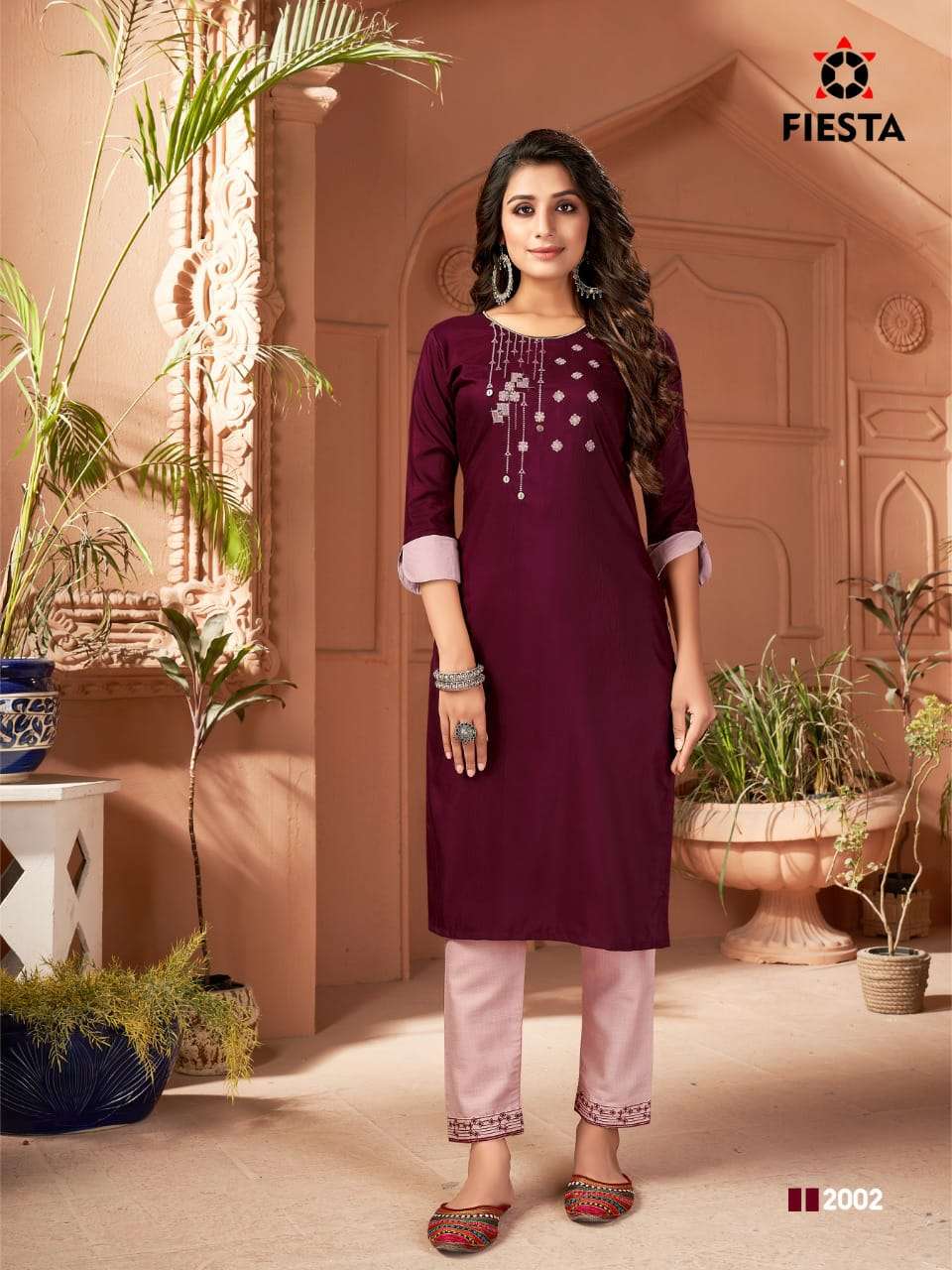 RANG RANG BY FIESTA 2001 TO 2007 SERIES DESIGNER STYLISH FANCY COLORFUL BEAUTIFUL PARTY WEAR & ETHNIC WEAR COLLECTION SILK EMBROIDERED KURTIS WITH BOTTOM AT WHOLESALE PRICE