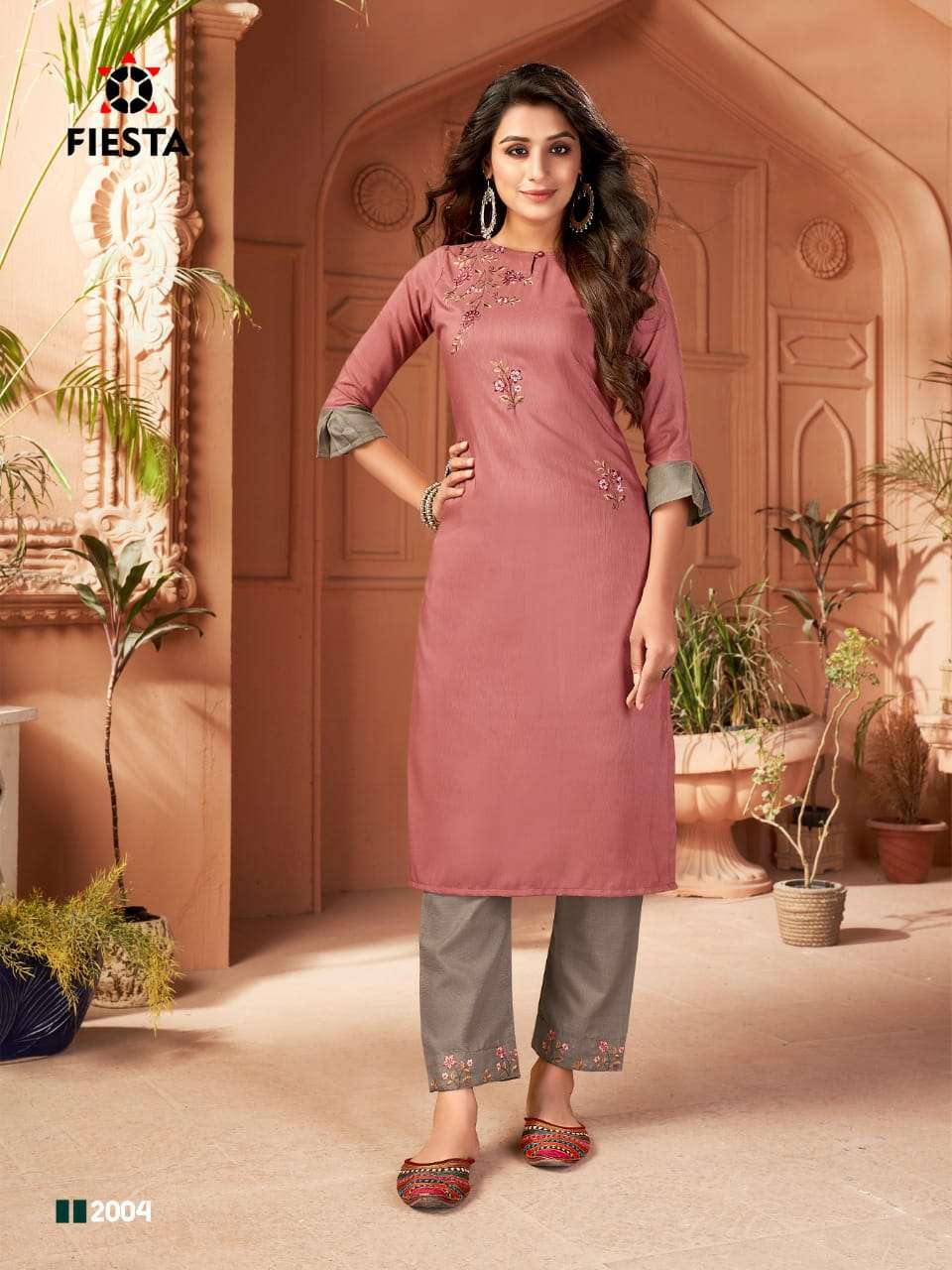RANG RANG BY FIESTA 2001 TO 2007 SERIES DESIGNER STYLISH FANCY COLORFUL BEAUTIFUL PARTY WEAR & ETHNIC WEAR COLLECTION SILK EMBROIDERED KURTIS WITH BOTTOM AT WHOLESALE PRICE