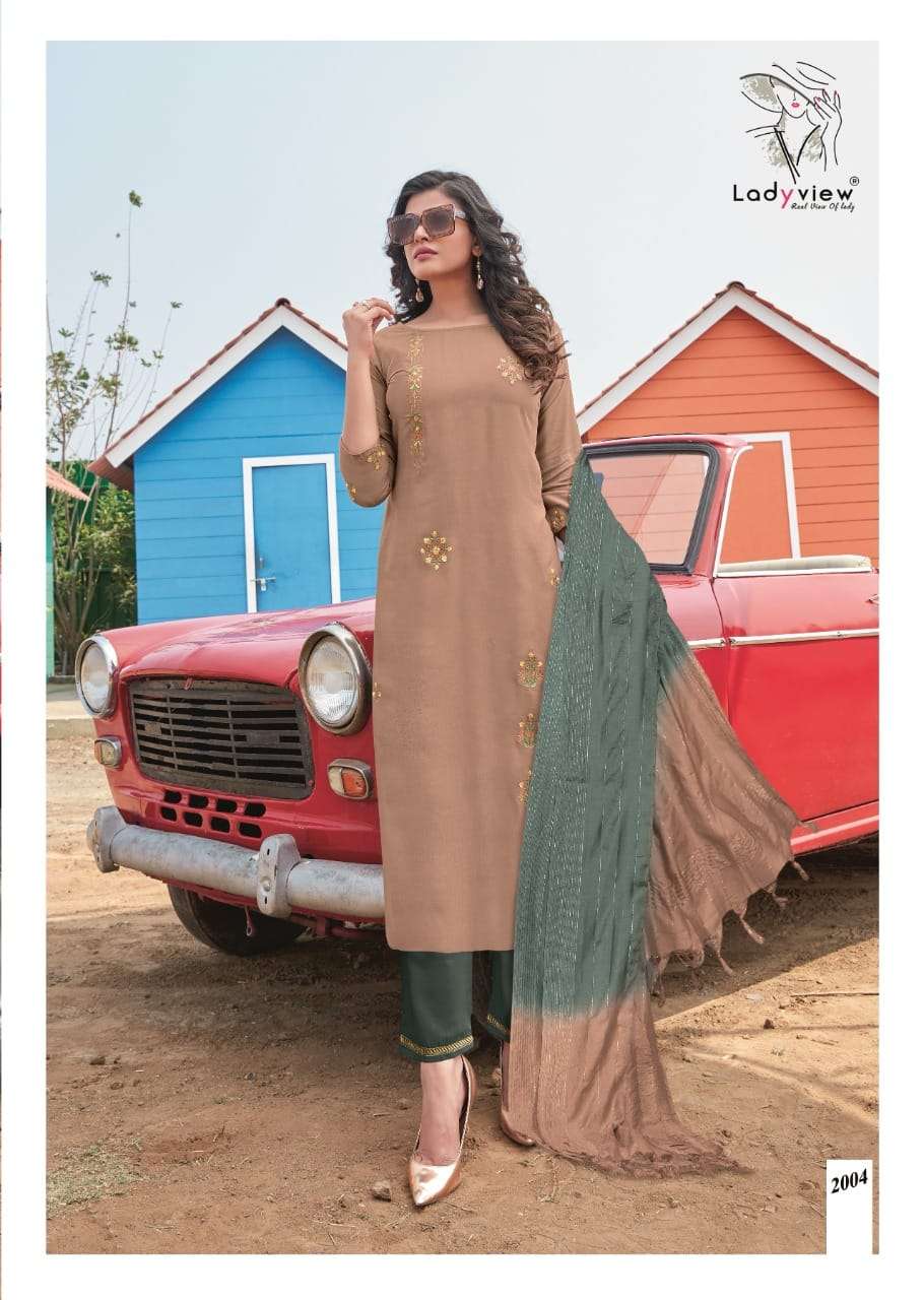 ALBELI BY LADY VIEW 2001 TO 2006 SERIES BEAUTIFUL SUITS COLORFUL STYLISH FANCY CASUAL WEAR & ETHNIC WEAR RAYON EMBROIDERED DRESSES AT WHOLESALE PRICE