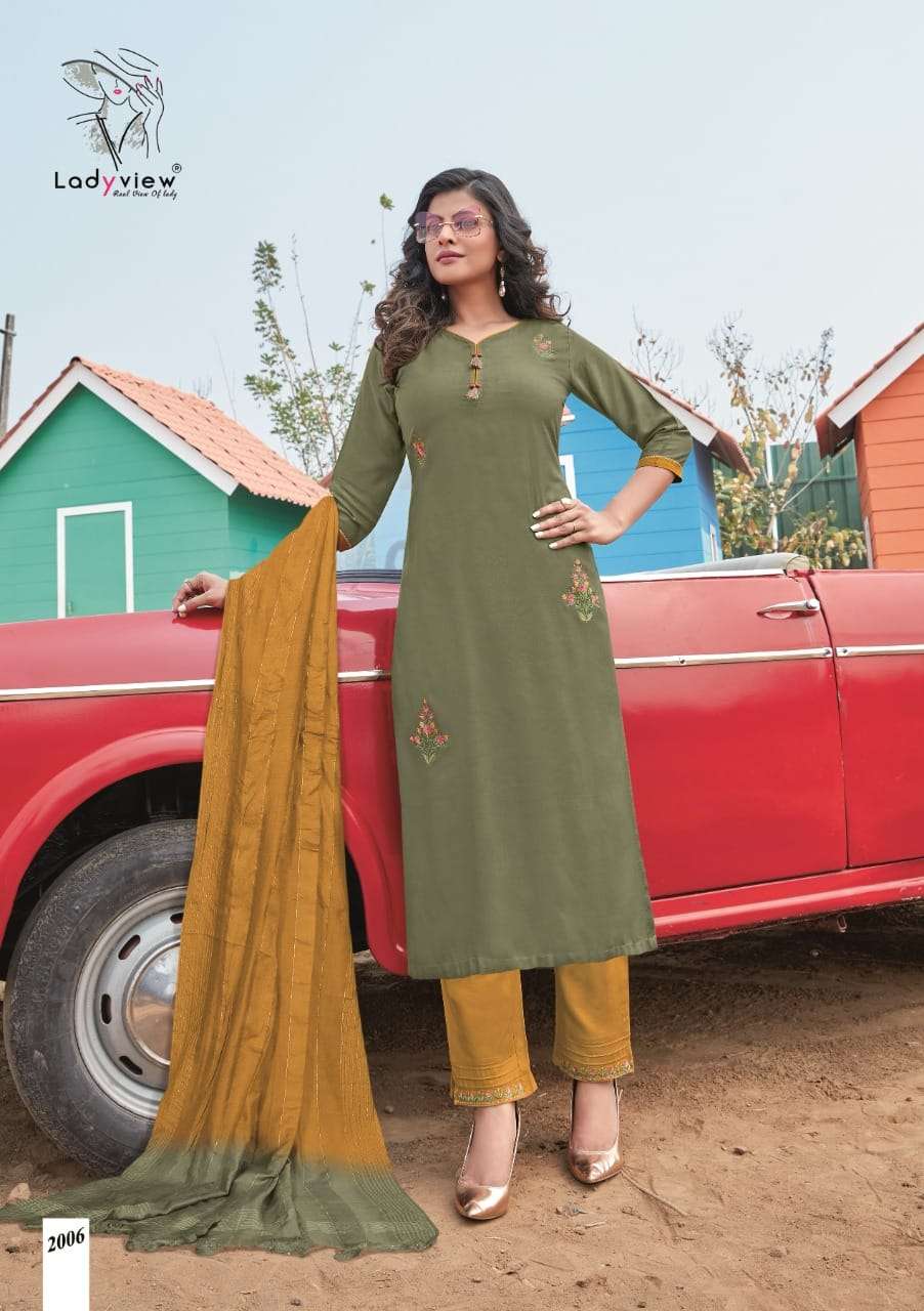 ALBELI BY LADY VIEW 2001 TO 2006 SERIES BEAUTIFUL SUITS COLORFUL STYLISH FANCY CASUAL WEAR & ETHNIC WEAR RAYON EMBROIDERED DRESSES AT WHOLESALE PRICE