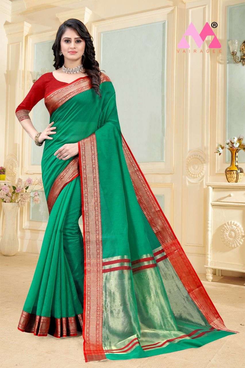 NAZIYA BY VAIRAGEE 01 TO 05 SERIES INDIAN TRADITIONAL WEAR COLLECTION BEAUTIFUL STYLISH FANCY COLORFUL PARTY WEAR & OCCASIONAL WEAR COTTON SAREES AT WHOLESALE PRICE