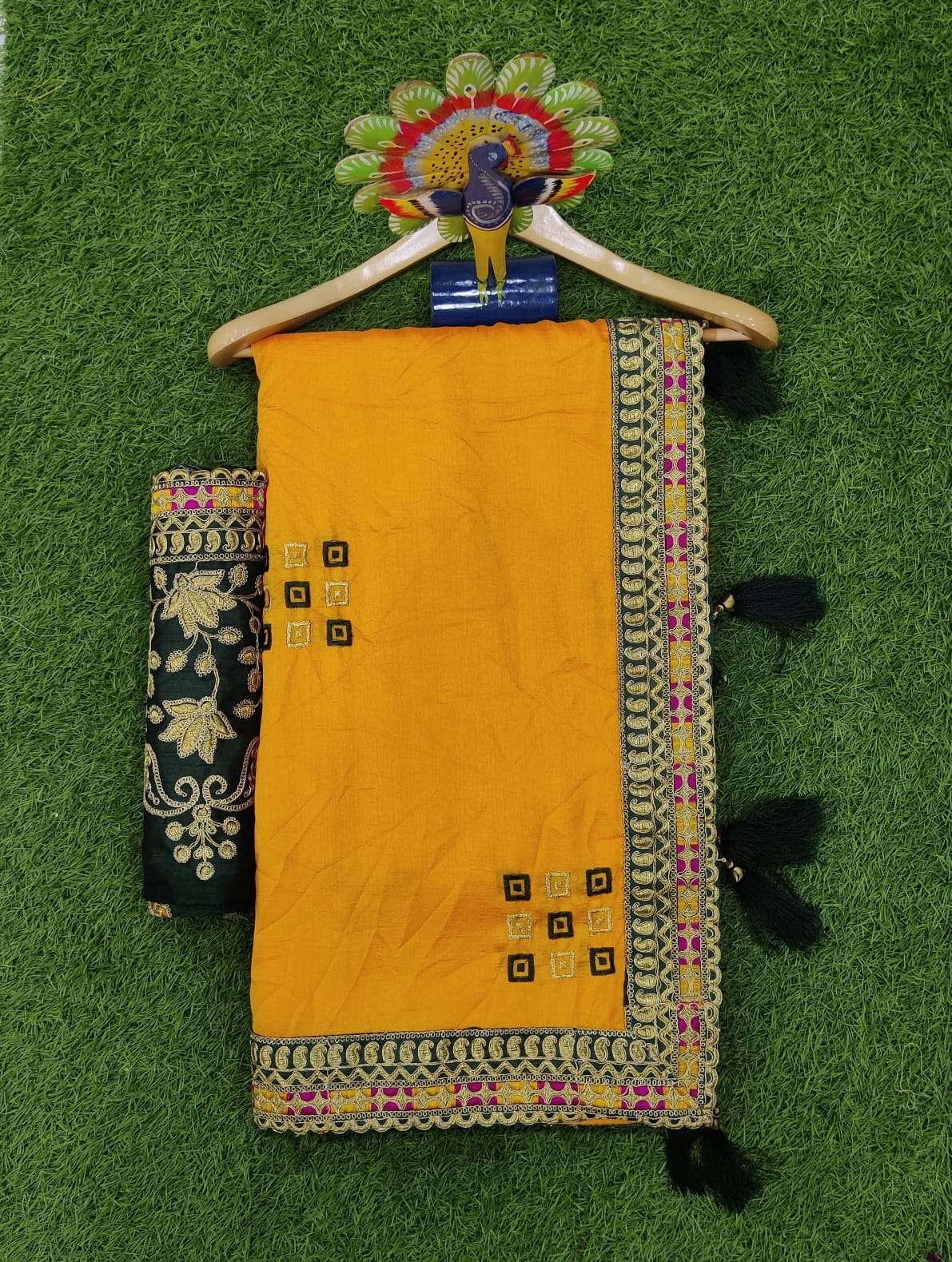 KAJAL YELLOW BY FASHID WHOLESALE INDIAN TRADITIONAL WEAR COLLECTION BEAUTIFUL STYLISH FANCY COLORFUL PARTY WEAR & OCCASIONAL WEAR VICHITRA SILK SAREES AT WHOLESALE PRICE