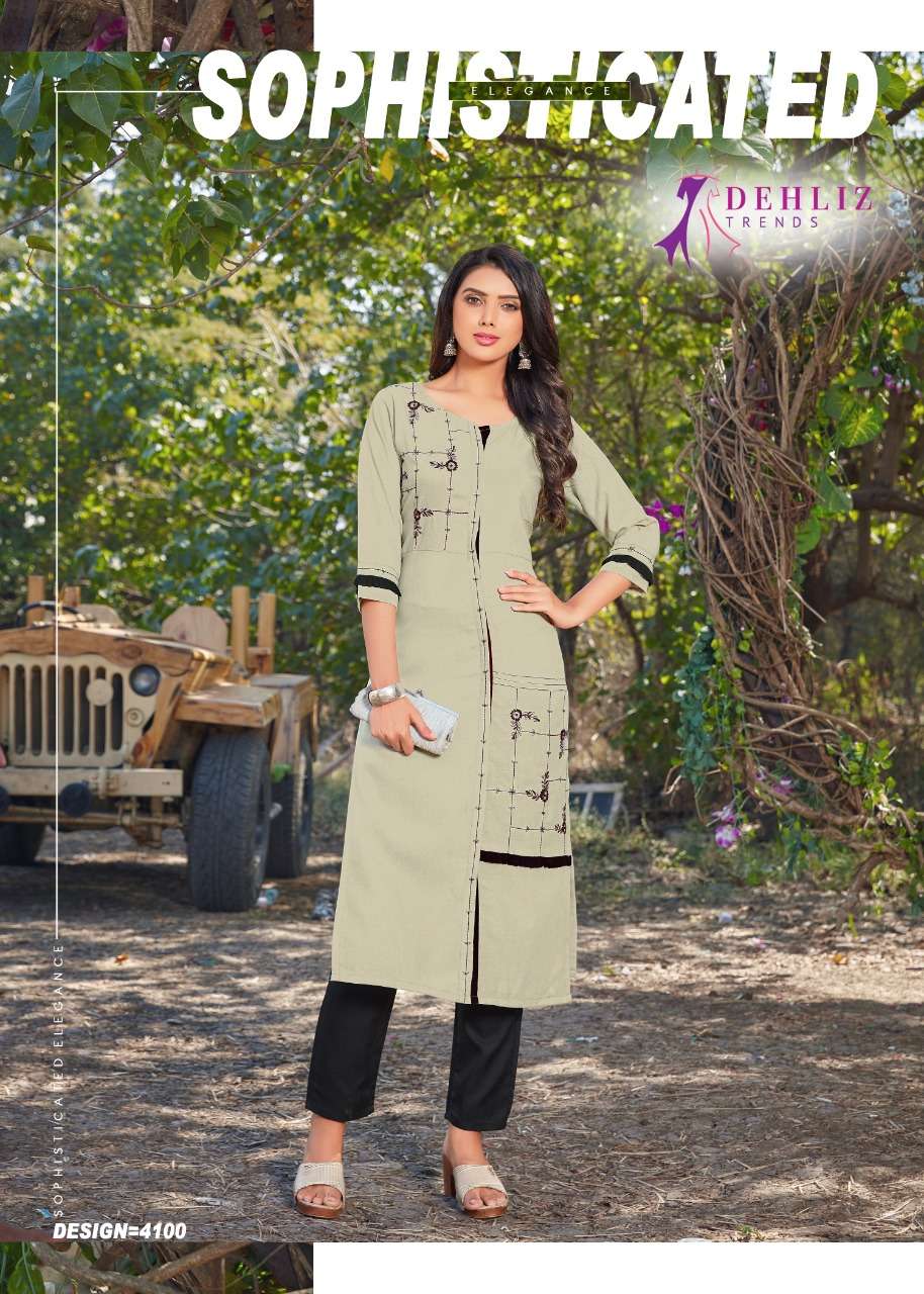 RAASHI BY DEHLIZ TRENDZ 4096 TO 4101 SERIES DESIGNER STYLISH FANCY COLORFUL BEAUTIFUL PARTY WEAR & ETHNIC WEAR COLLECTION COTTON EMBROIDERY KURTIS AT WHOLESALE PRICE