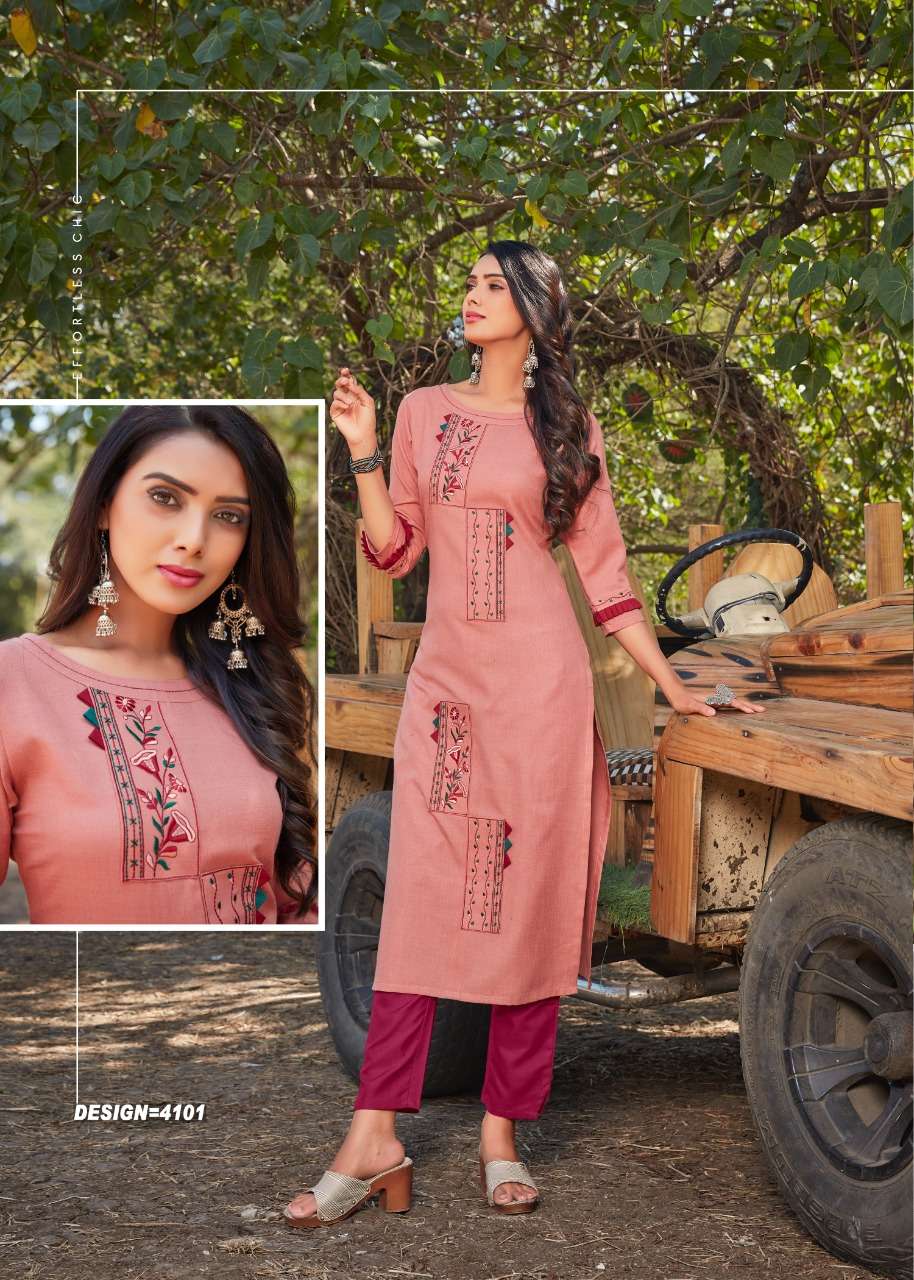RAASHI BY DEHLIZ TRENDZ 4096 TO 4101 SERIES DESIGNER STYLISH FANCY COLORFUL BEAUTIFUL PARTY WEAR & ETHNIC WEAR COLLECTION COTTON EMBROIDERY KURTIS AT WHOLESALE PRICE