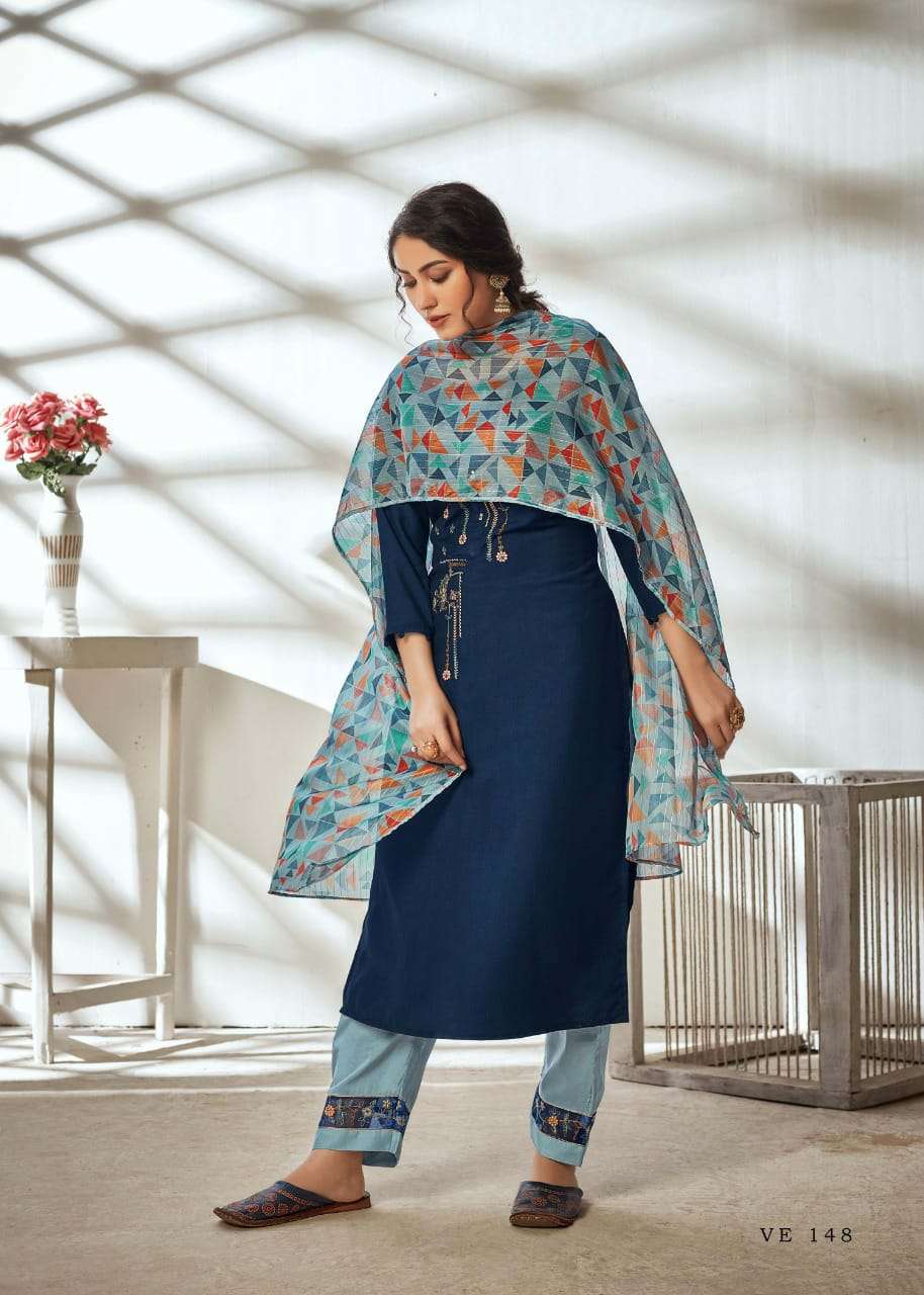 HARMONY BY VASTRIKAA 147 TO 152 SERIES BEAUTIFUL SUITS COLORFUL STYLISH FANCY CASUAL WEAR & ETHNIC WEAR CHINNON SILK EMBROIDERED DRESSES AT WHOLESALE PRICE