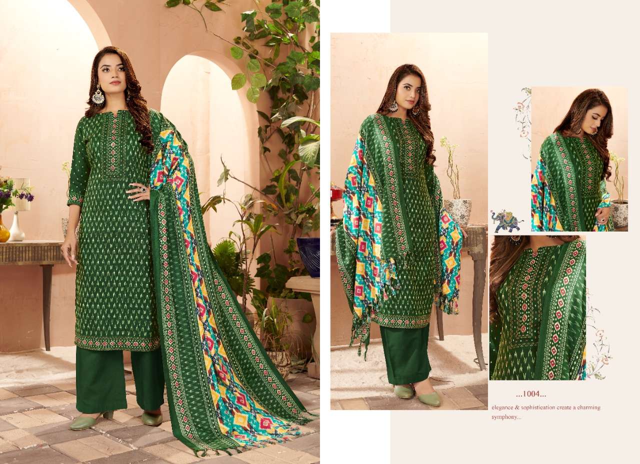 MAYRA BY SIYONA 1001 TO 1010 SERIES BEAUTIFUL STYLISH SHARARA SUITS FANCY COLORFUL CASUAL WEAR & ETHNIC WEAR & READY TO WEAR PURE PASHMINA PRINTED DRESSES AT WHOLESALE PRICE