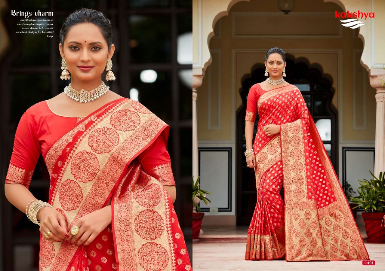 CHITRA BY KAKSHYA 9401 TO 9404 SERIES INDIAN TRADITIONAL WEAR COLLECTION BEAUTIFUL STYLISH FANCY COLORFUL PARTY WEAR & OCCASIONAL WEAR SILK SAREES AT WHOLESALE PRICE