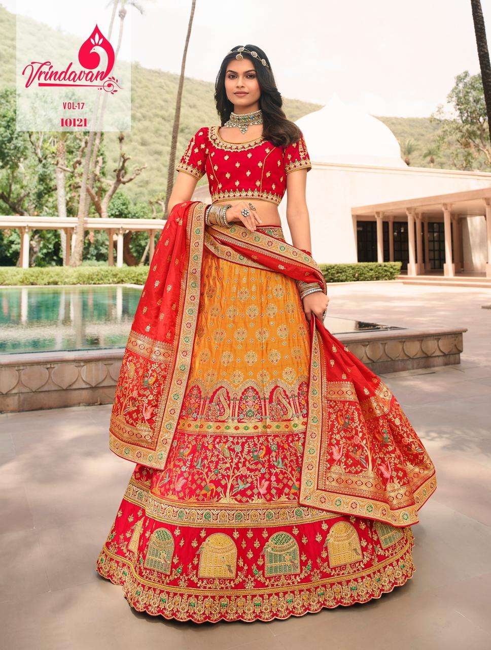 VRINDAVAN VOL-17 BY VRINDAVAN 10118 TO 10126 SERIES INDIAN TRADITIONAL WEAR COLLECTION BEAUTIFUL STYLISH FANCY COLORFUL PARTY WEAR & OCCASIONAL WEAR FANCY SAREES AT WHOLESALE PRICE