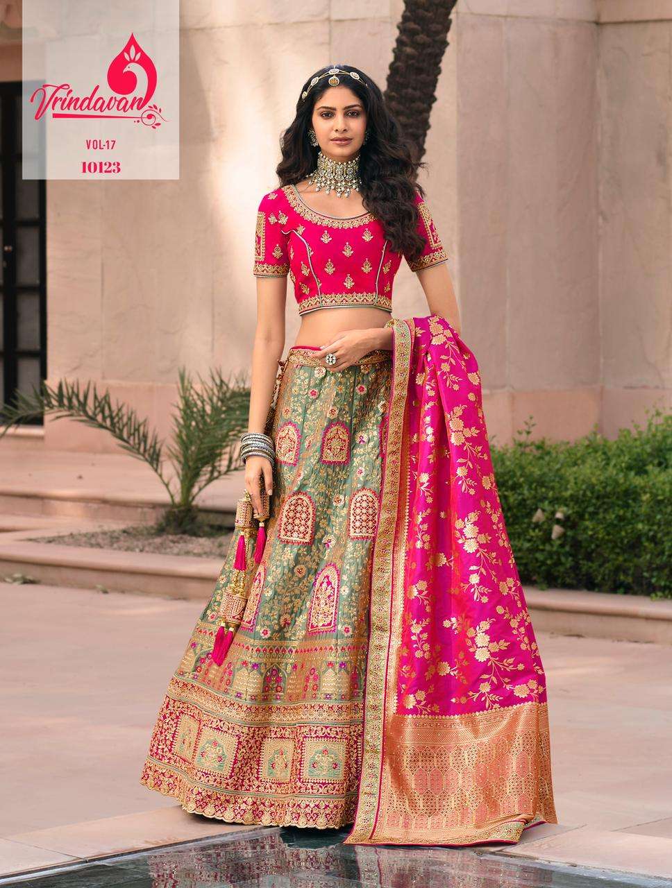 VRINDAVAN VOL-17 BY VRINDAVAN 10118 TO 10126 SERIES INDIAN TRADITIONAL WEAR COLLECTION BEAUTIFUL STYLISH FANCY COLORFUL PARTY WEAR & OCCASIONAL WEAR FANCY SAREES AT WHOLESALE PRICE