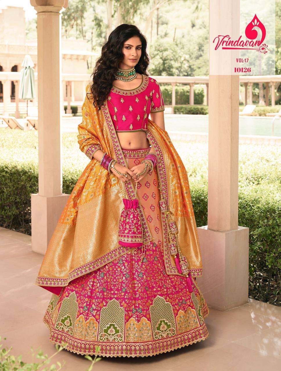 VRINDAVAN VOL-17 BY VRINDAVAN 10118 TO 10126 SERIES INDIAN TRADITIONAL WEAR COLLECTION BEAUTIFUL STYLISH FANCY COLORFUL PARTY WEAR & OCCASIONAL WEAR FANCY SAREES AT WHOLESALE PRICE