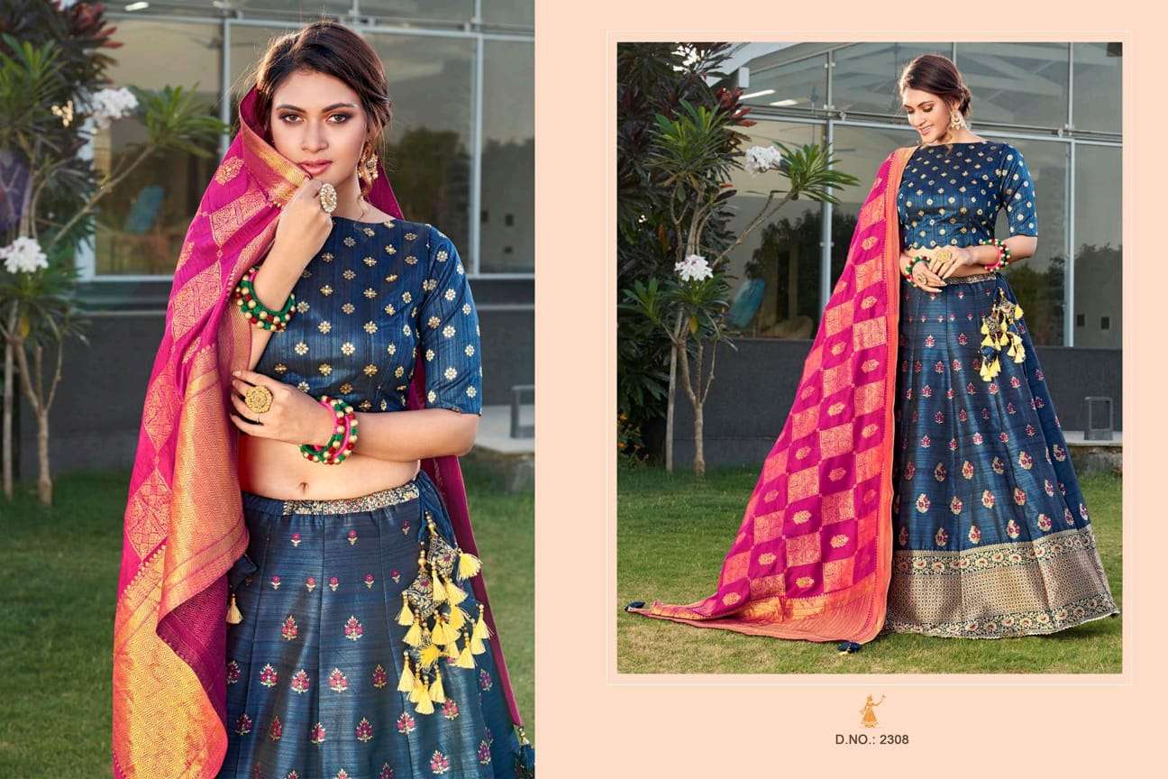 SITARA BY ANANDAM 2308 TO 2315 SERIES INDIAN TRADITIONAL BEAUTIFUL STYLISH DESIGNER BANARASI SILK JACQUARD EMBROIDERED PARTY WEAR SILK LEHENGAS AT WHOLESALE PRICE
