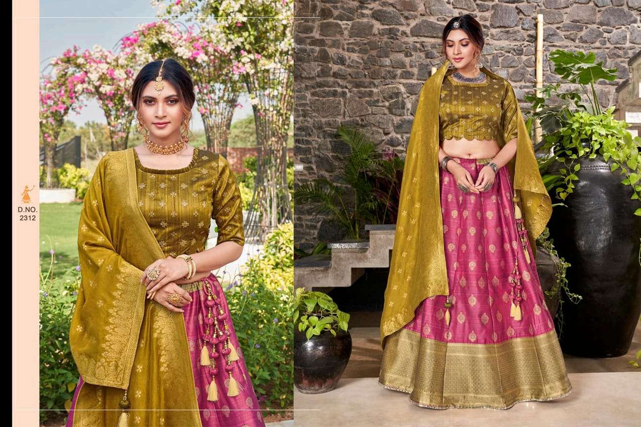SITARA BY ANANDAM 2308 TO 2315 SERIES INDIAN TRADITIONAL BEAUTIFUL STYLISH DESIGNER BANARASI SILK JACQUARD EMBROIDERED PARTY WEAR SILK LEHENGAS AT WHOLESALE PRICE