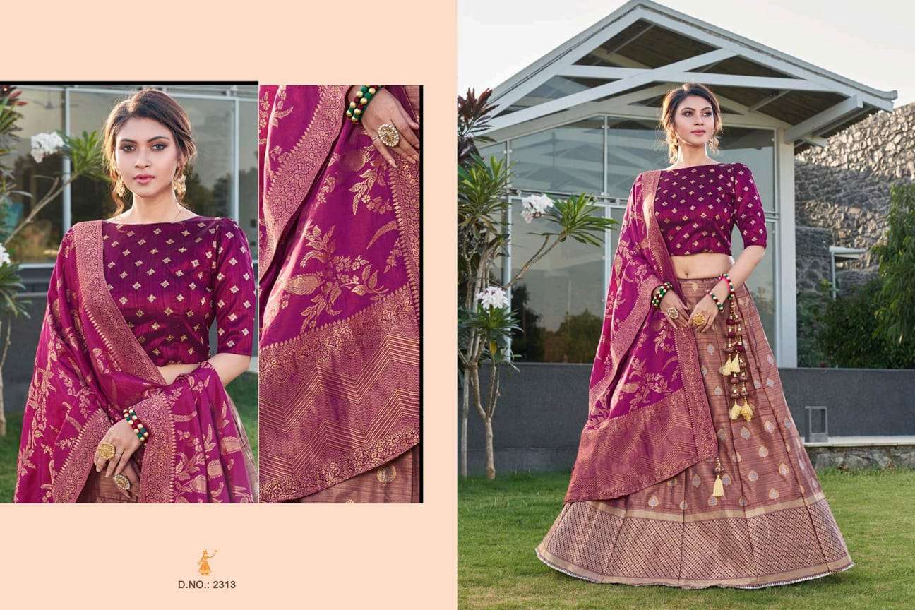 SITARA BY ANANDAM 2308 TO 2315 SERIES INDIAN TRADITIONAL BEAUTIFUL STYLISH DESIGNER BANARASI SILK JACQUARD EMBROIDERED PARTY WEAR SILK LEHENGAS AT WHOLESALE PRICE