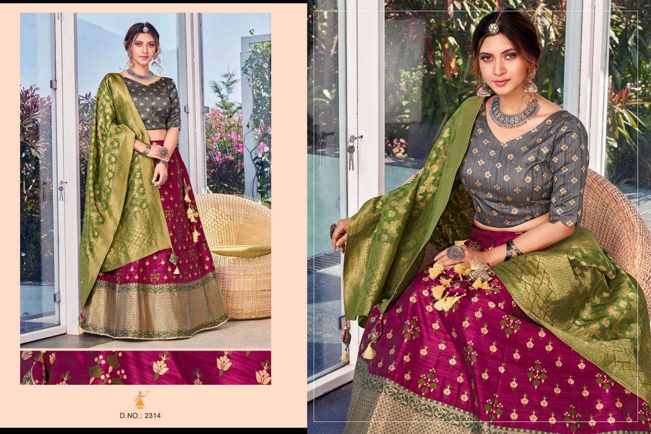 SITARA BY ANANDAM 2308 TO 2315 SERIES INDIAN TRADITIONAL BEAUTIFUL STYLISH DESIGNER BANARASI SILK JACQUARD EMBROIDERED PARTY WEAR SILK LEHENGAS AT WHOLESALE PRICE
