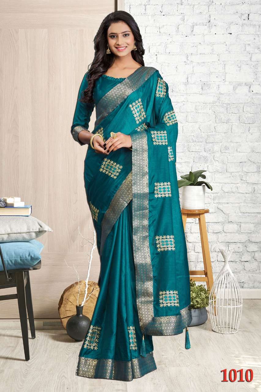 SITARA VOL-2 BY INDO VASTRA 1007 TO 1011 SERIES INDIAN TRADITIONAL WEAR COLLECTION BEAUTIFUL STYLISH FANCY COLORFUL PARTY WEAR & OCCASIONAL WEAR SILK COTTON SAREES AT WHOLESALE PRICE