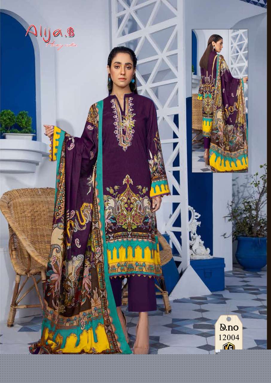 ALIJA.B VOL-12 BY KEVAL FAB 12001 TO 12006 SERIES BEAUTIFUL SUITS COLORFUL STYLISH FANCY CASUAL WEAR & ETHNIC WEAR HEAVY COTTON PRINT DRESSES AT WHOLESALE PRICE