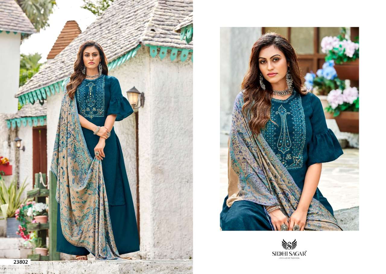 ZAINAB BY SIDDHI SAGAR 23801 TO 23808 SERIES BEAUTIFUL SUITS COLORFUL STYLISH FANCY CASUAL WEAR & ETHNIC WEAR PASHMINA PRINT DRESSES AT WHOLESALE PRICE