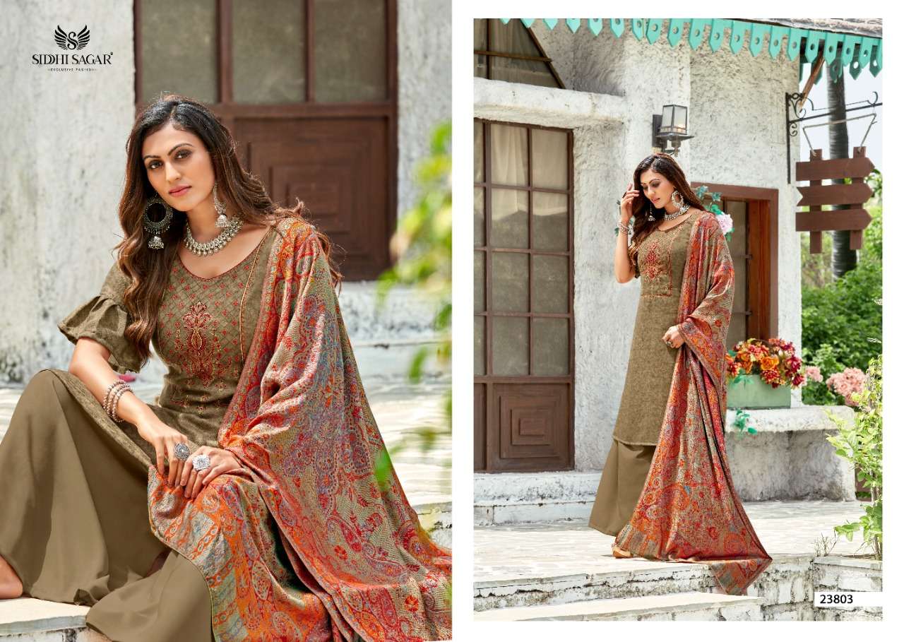 ZAINAB BY SIDDHI SAGAR 23801 TO 23808 SERIES BEAUTIFUL SUITS COLORFUL STYLISH FANCY CASUAL WEAR & ETHNIC WEAR PASHMINA PRINT DRESSES AT WHOLESALE PRICE